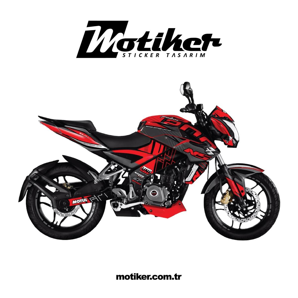 Bajaj Pulsar NS200 - UNI Design Takım Parça Sticker Kaplama Modeli
