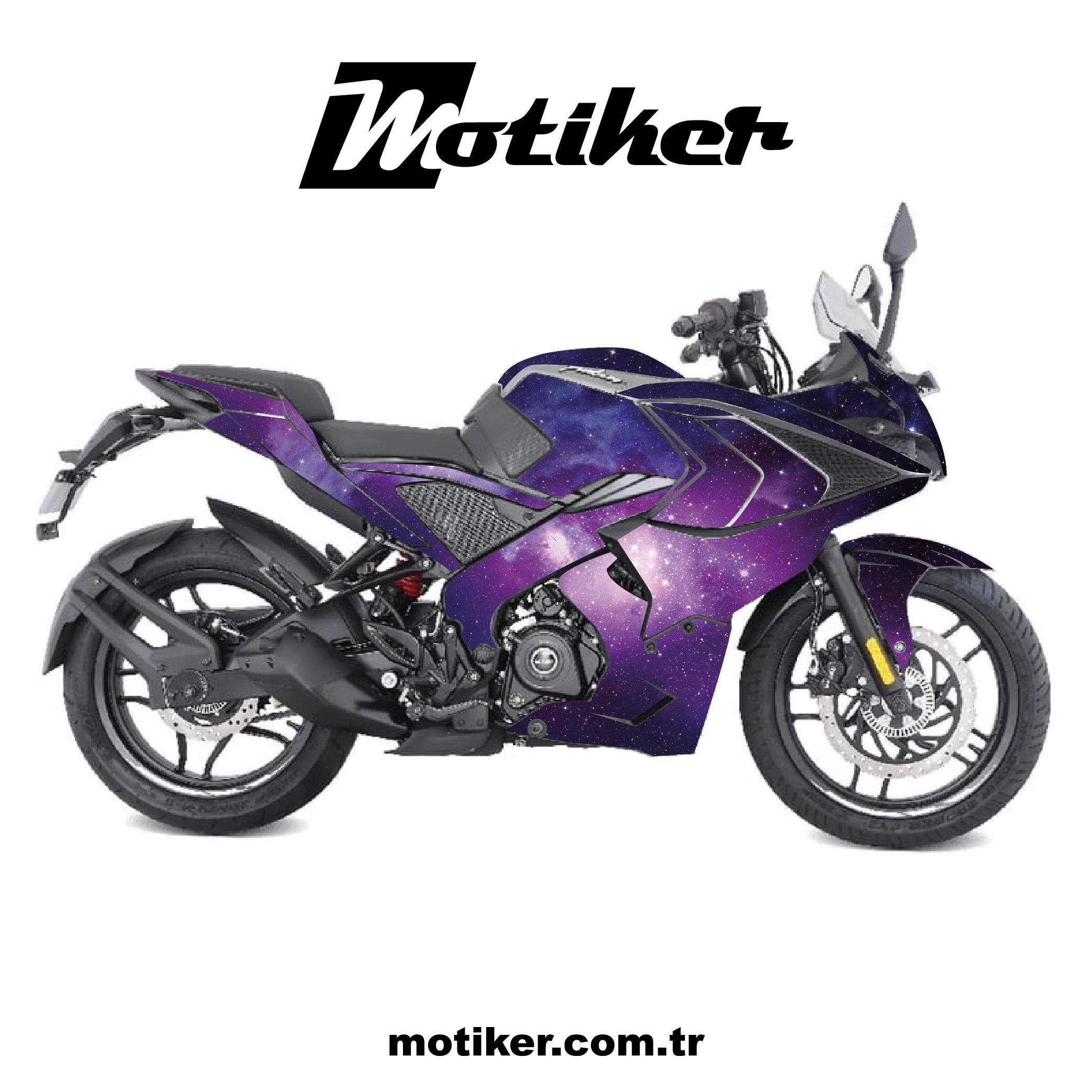 PULSAR RS 200BAJAJ PULSAR RS200 Galaxy Kaplama  (Mor Galaksi) Motosiklet Kaplaması