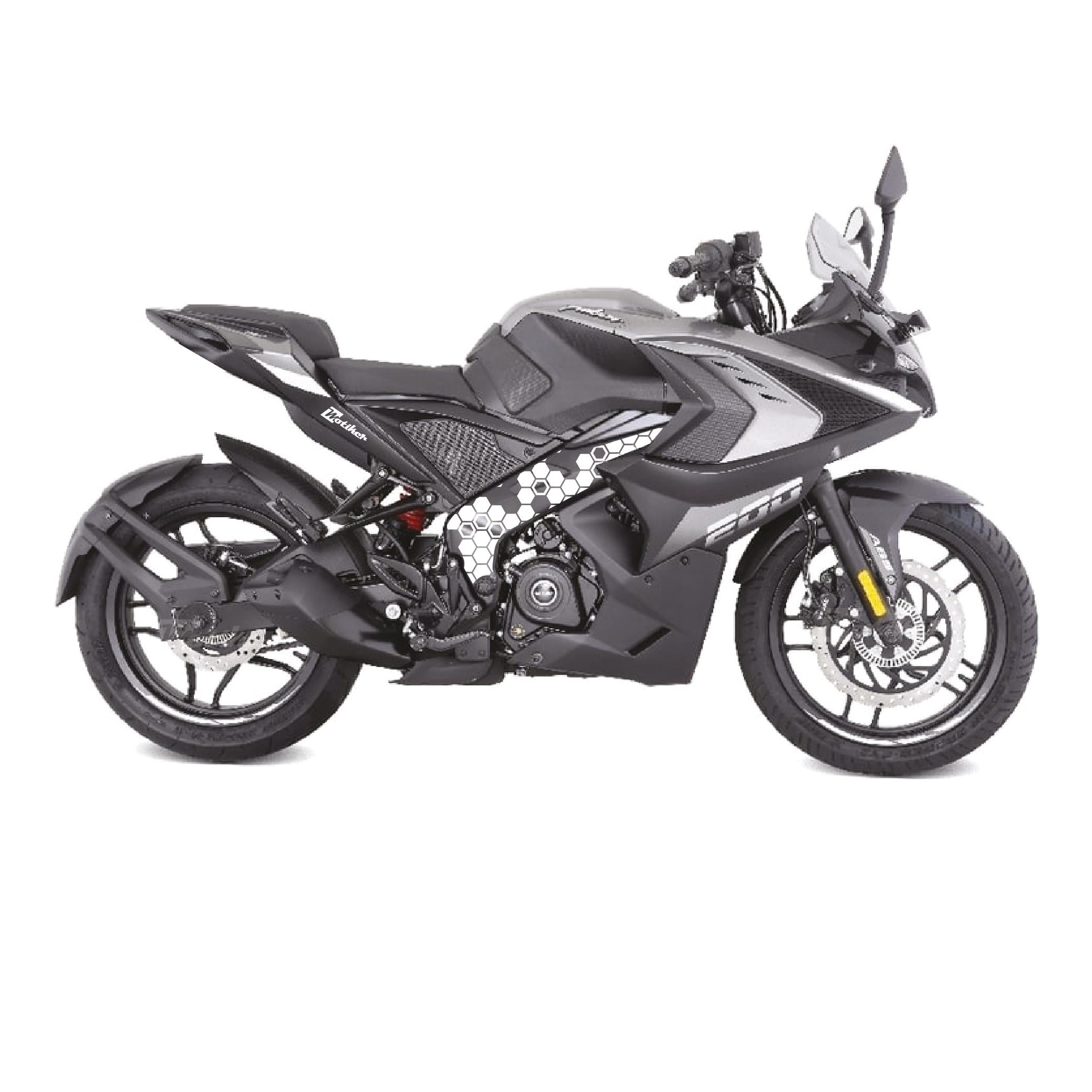 BAJAJ PULSAR RS200 Orta Şase Motosiklet Sticker Etiket Petek Desen Beyaz