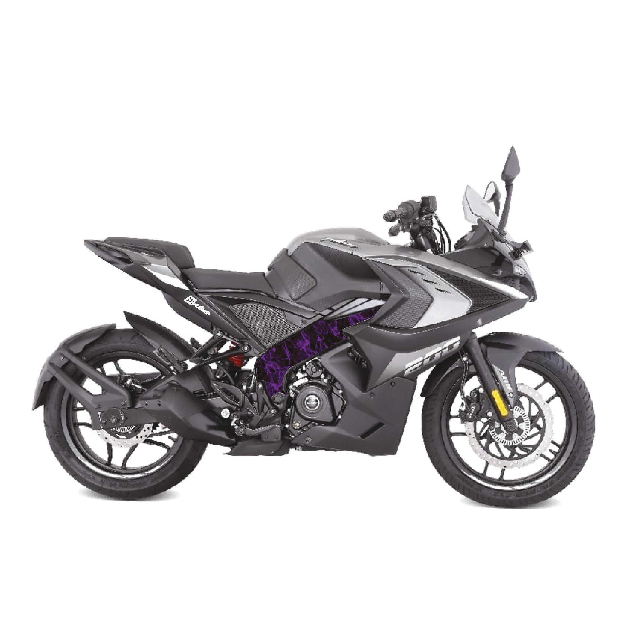 BAJAJ PULSAR RS200 Orta Şase Motosiklet Sticker Etiket Modeli Fırtına Desen Mor