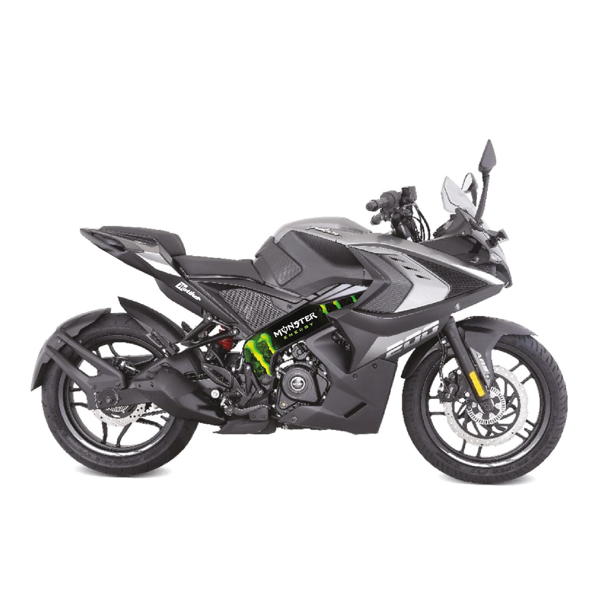 BAJAJ PULSAR RS200 Orta Şase Motosiklet Sticker Etiket Modeli Monster Energy 