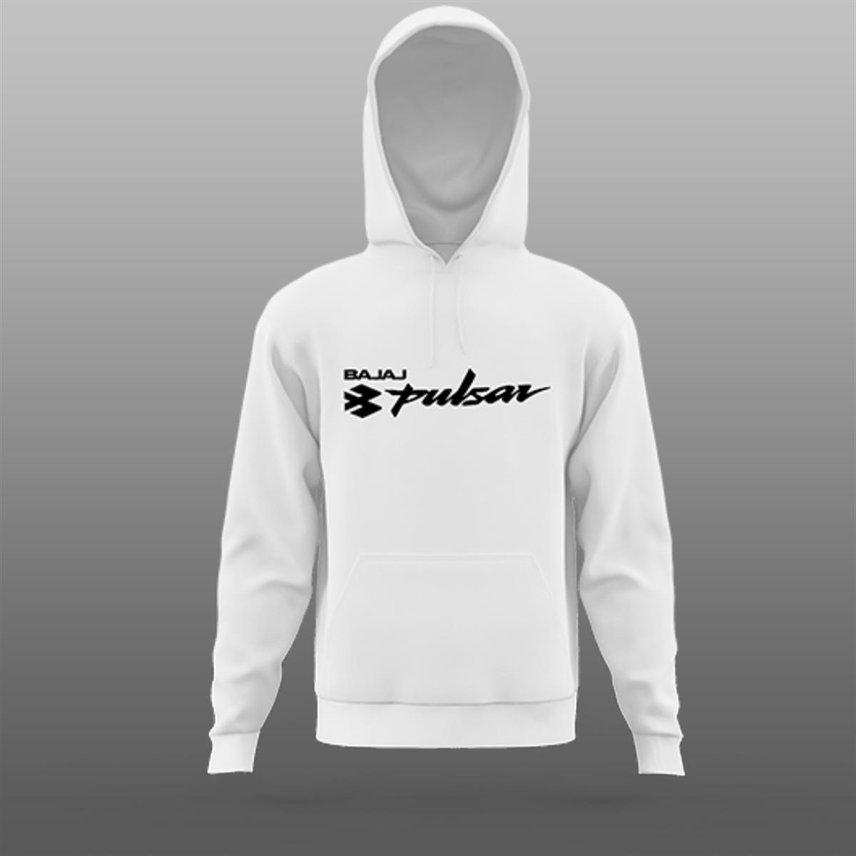 Bajaj Pulsar Yazılı Beyaz Sweatshirt 