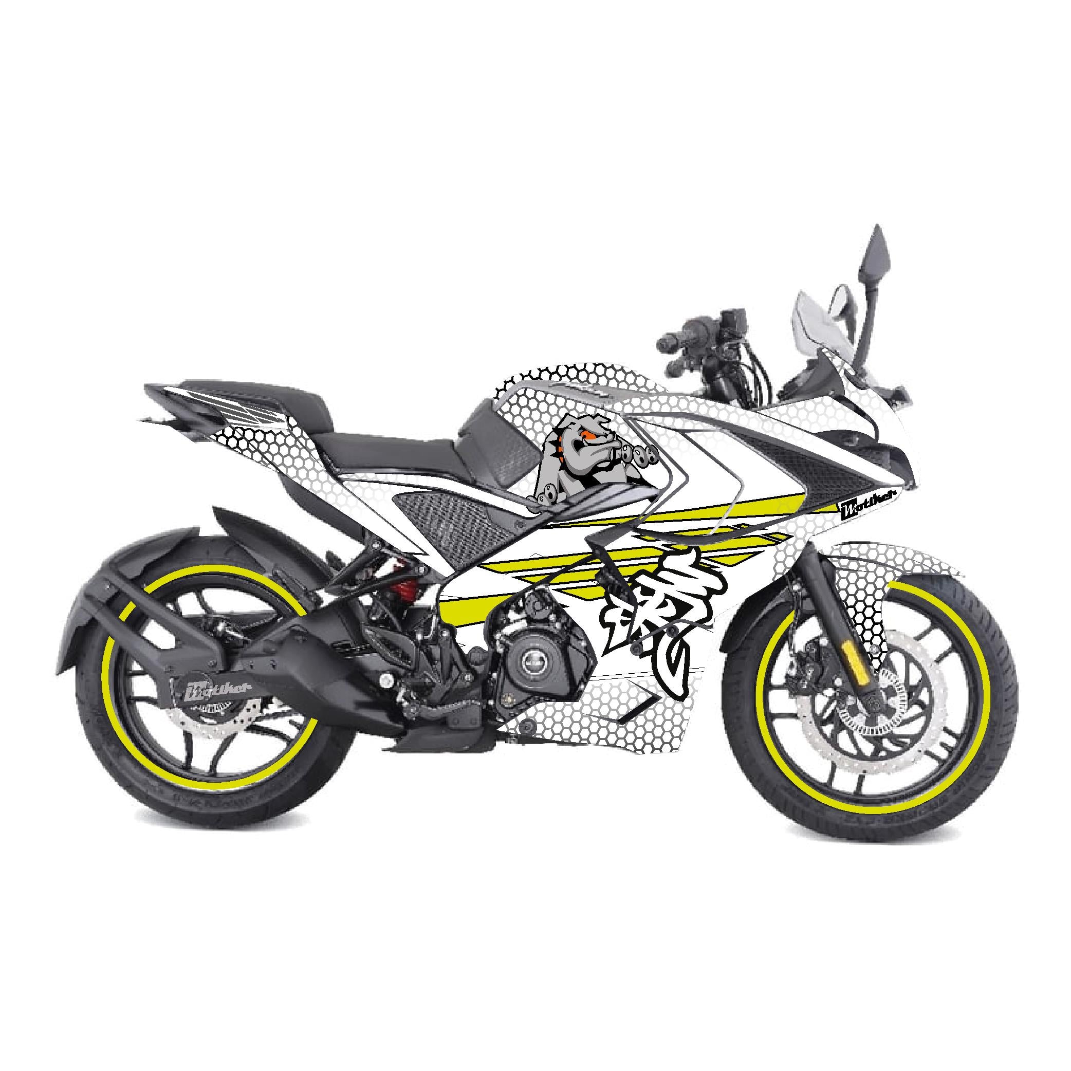 PULSAR RS 200BAJAJ RS200 DOG BEYAZ SARI PARÇALI KAPLAMA MODELİ 