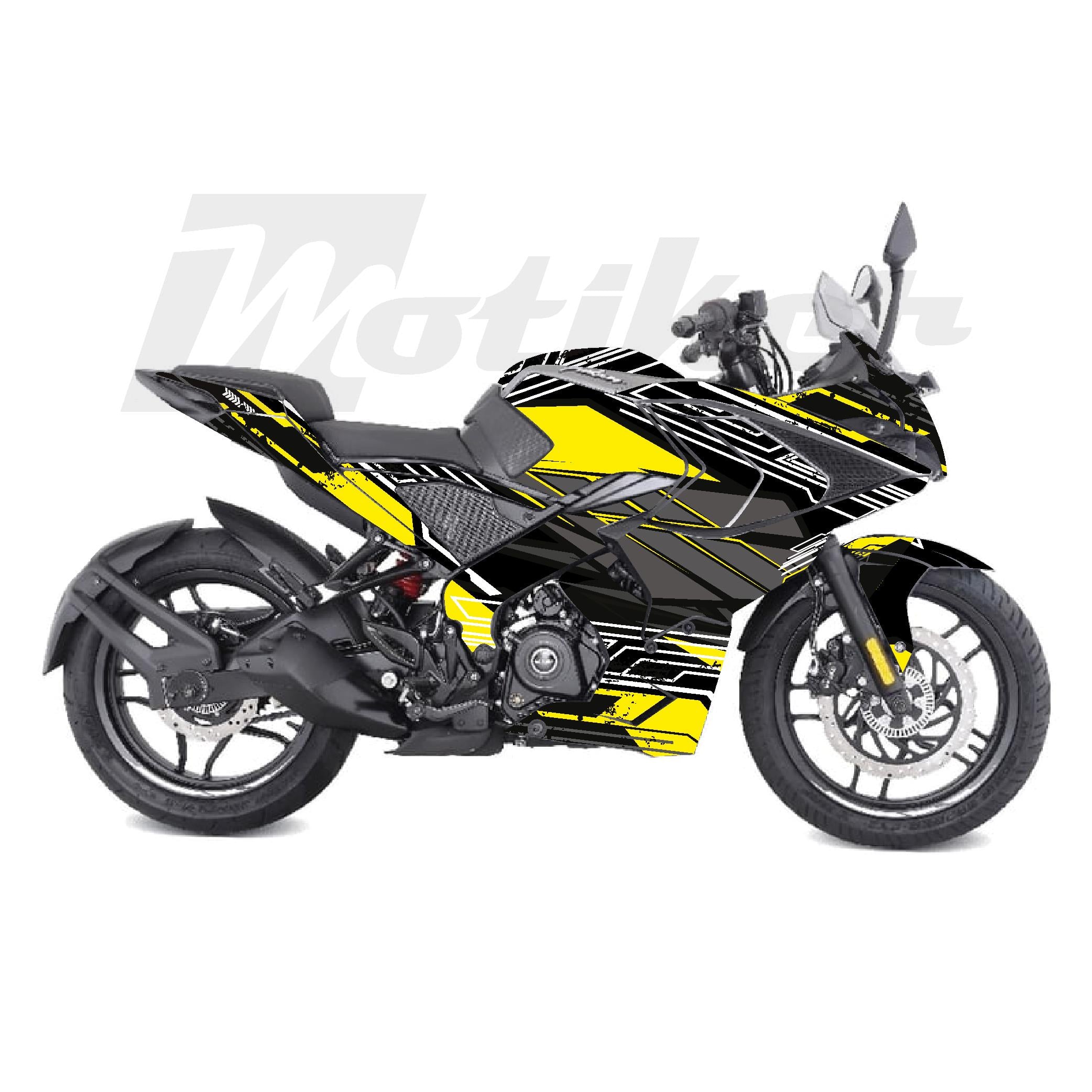 PULSAR RS 200Bajaj RS200 K'night Model arçalı Motosiklet Kaplama Sticker Etiket Modeli Sarı Gri Beyaz