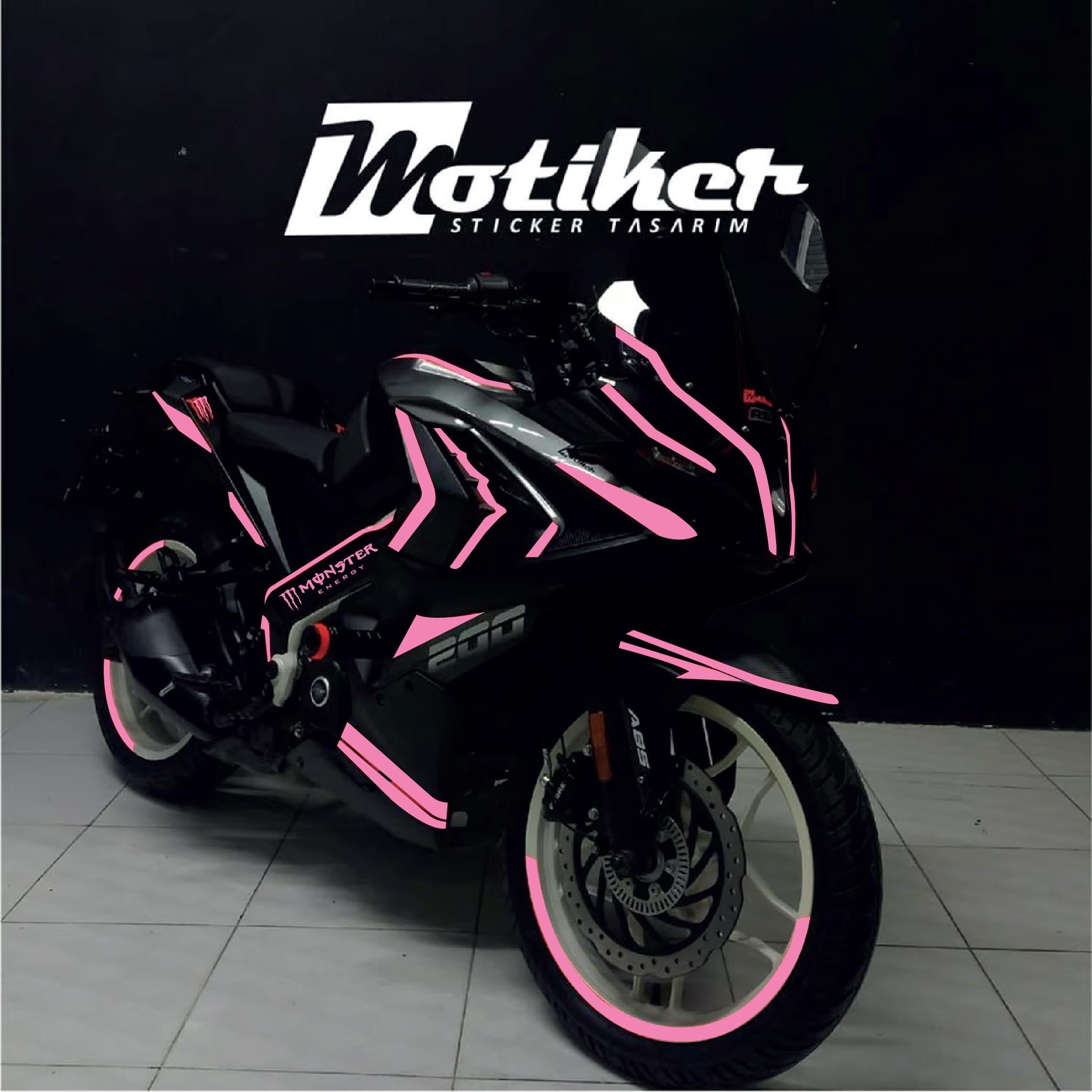 PULSAR RS 200Bajaj RS200 Pembe Çizgi Model Sticker Etiket Full Takım Modeli