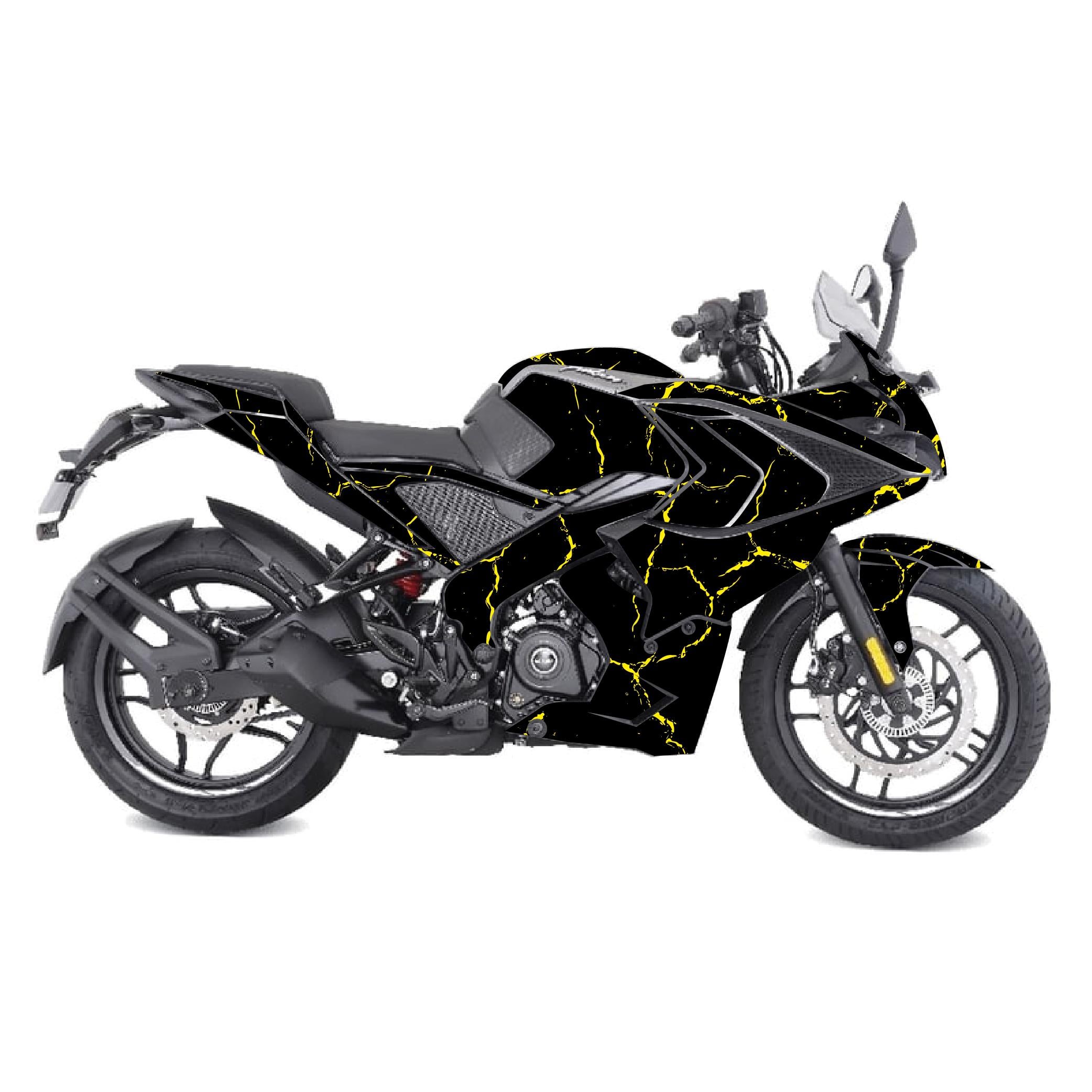 PULSAR RS 200BAJAJ RS200 Sticker Şimşek Desen Motosiklet Kaplama Tasarımı Sarı