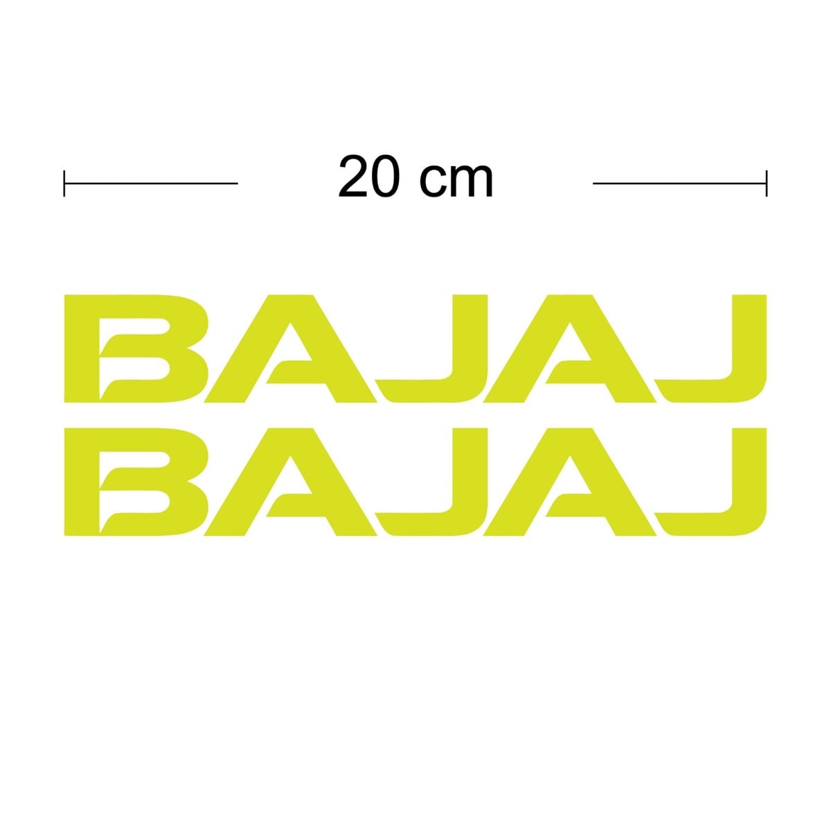 Bajaj Yazılı Neon Sarı Sticker Etiket Modeli