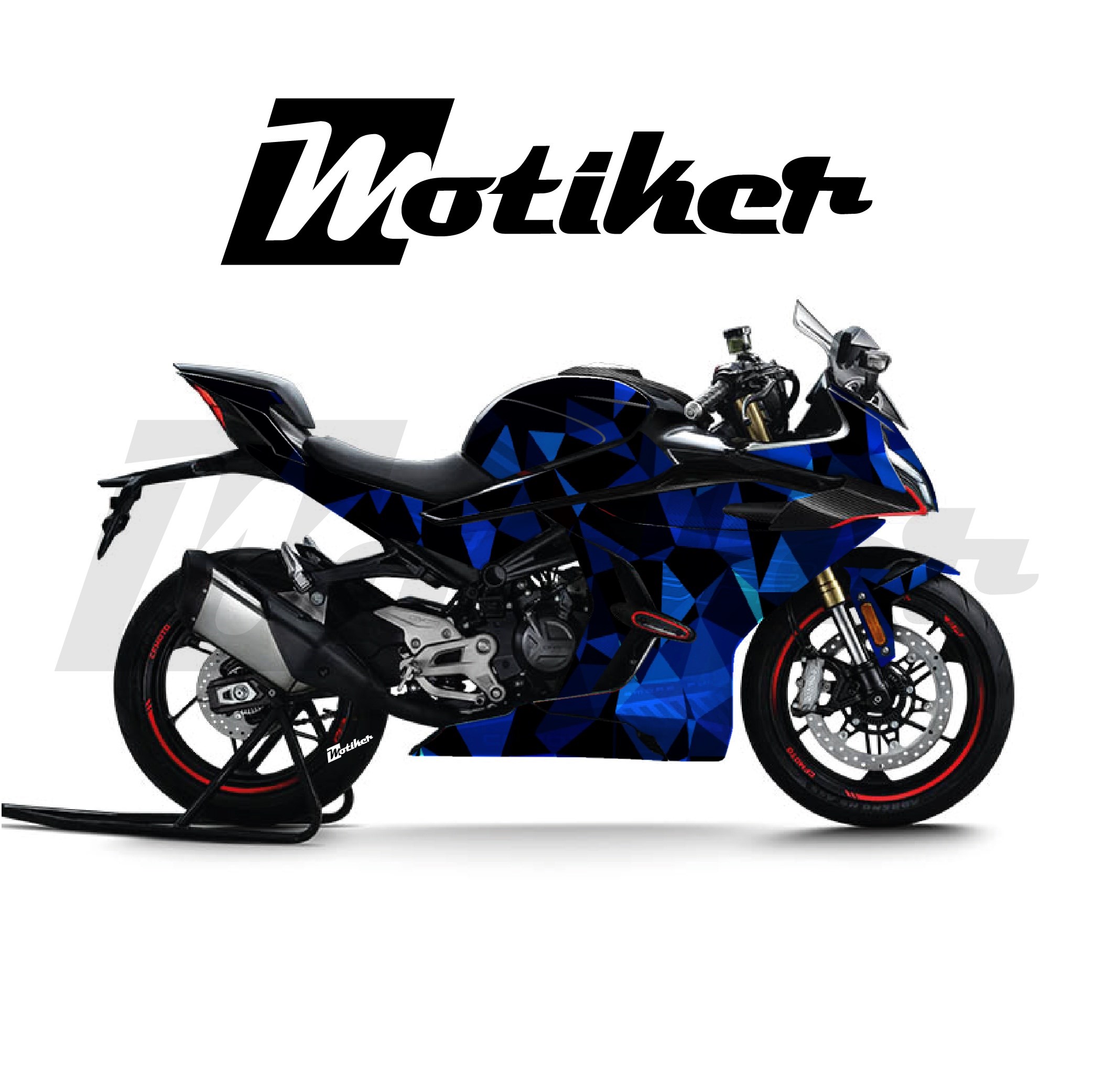 CF MOTO 450SR Parçalı Kaplama Sticker Etiket Modeli Poligon Desen 5 (MTK9366)