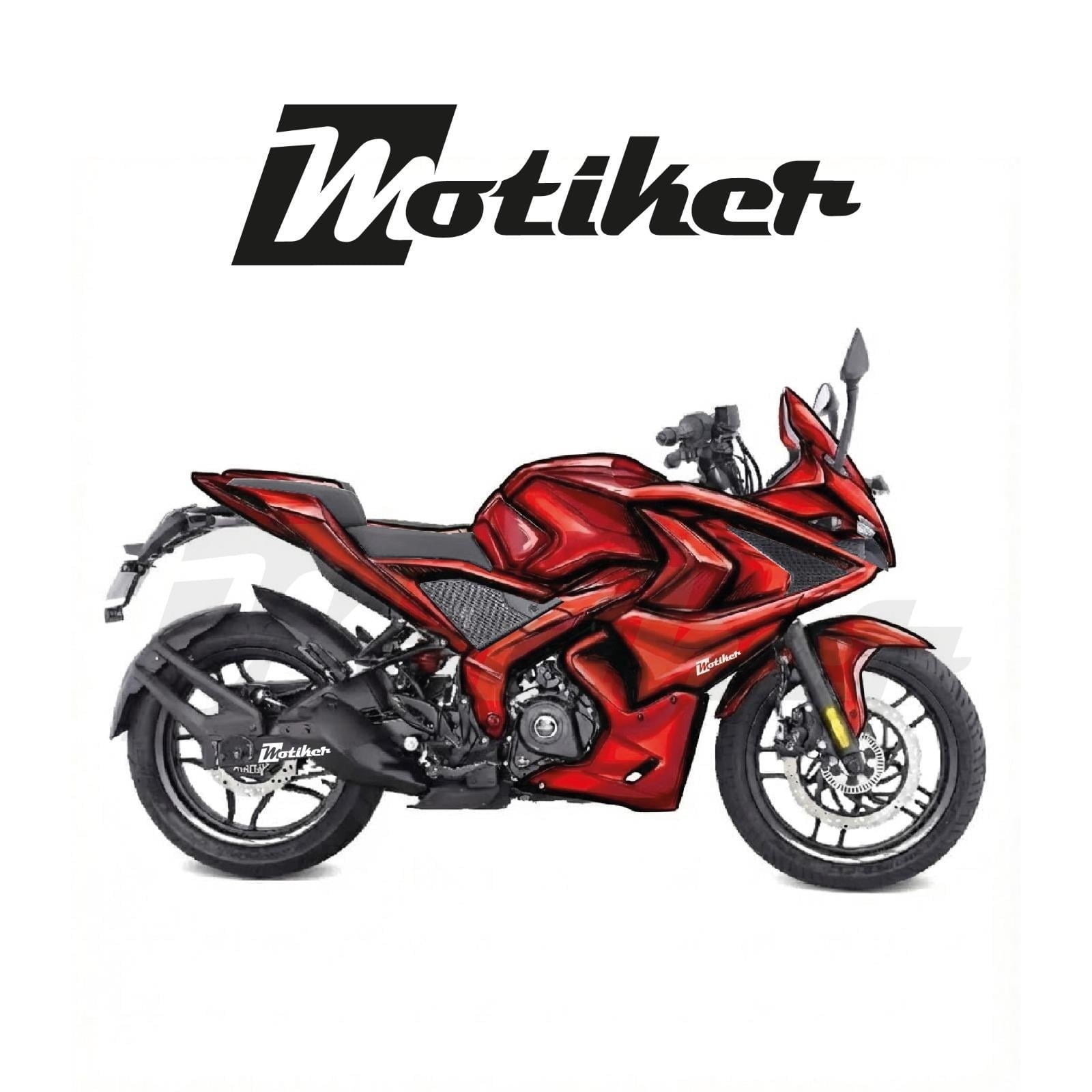 Bajaj Pulsar RS200 Airbrush Tasarım Kaplama Sticker Etiket Modeli