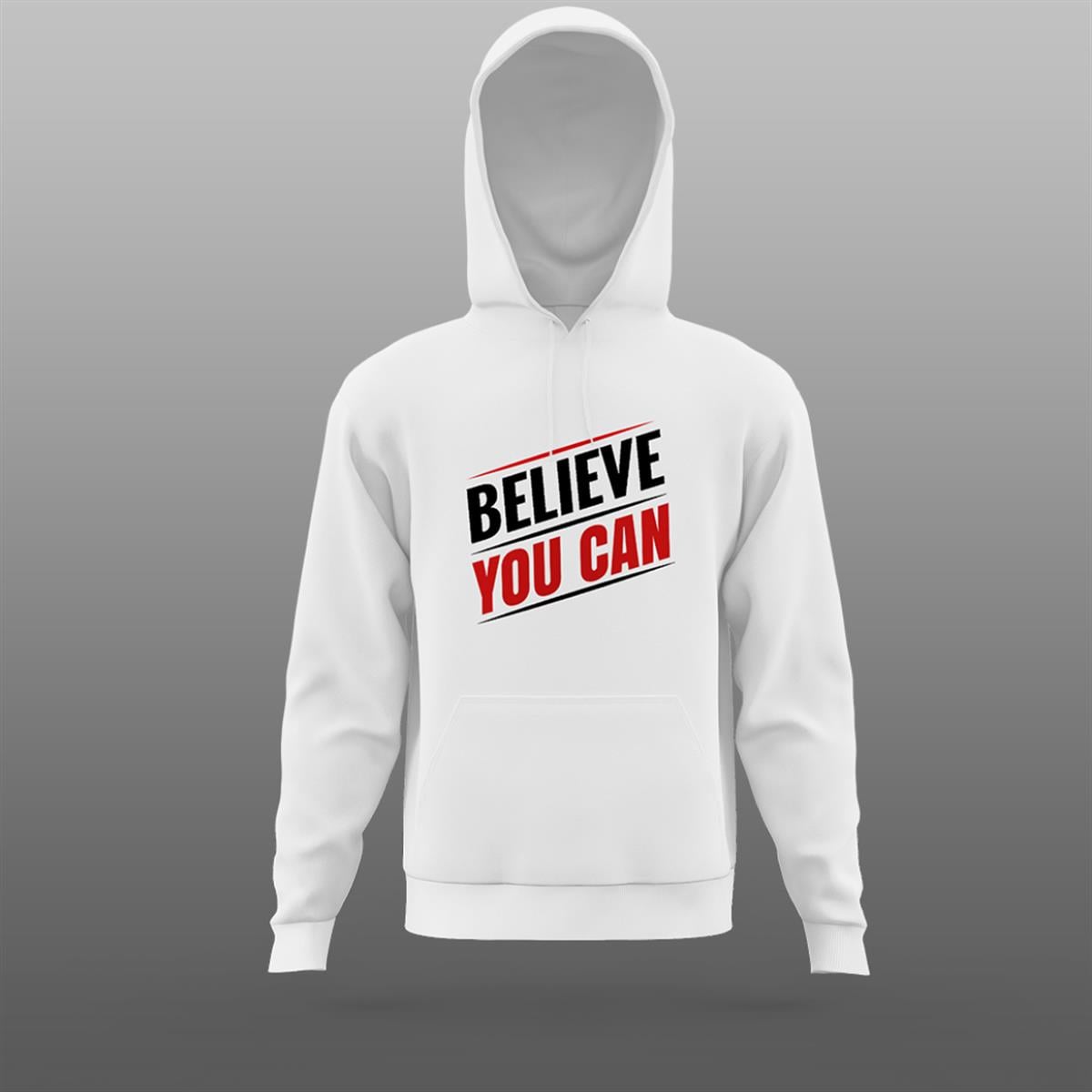 Belive You can Yazılı Beyaz Sweatshirt 