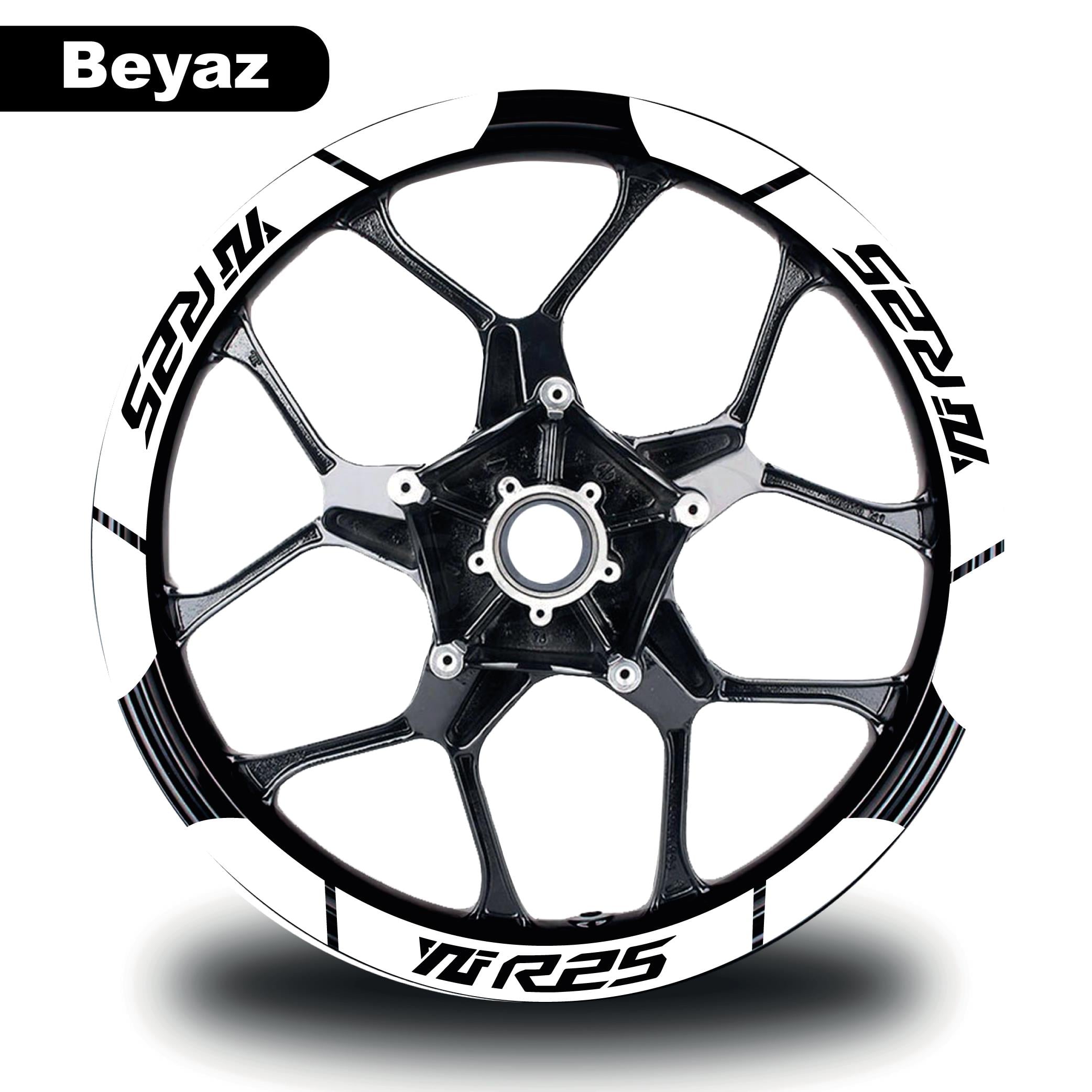 R25Beyaz Yamaha YZF R25 Geniş Jant Sticker Etiket Modeli