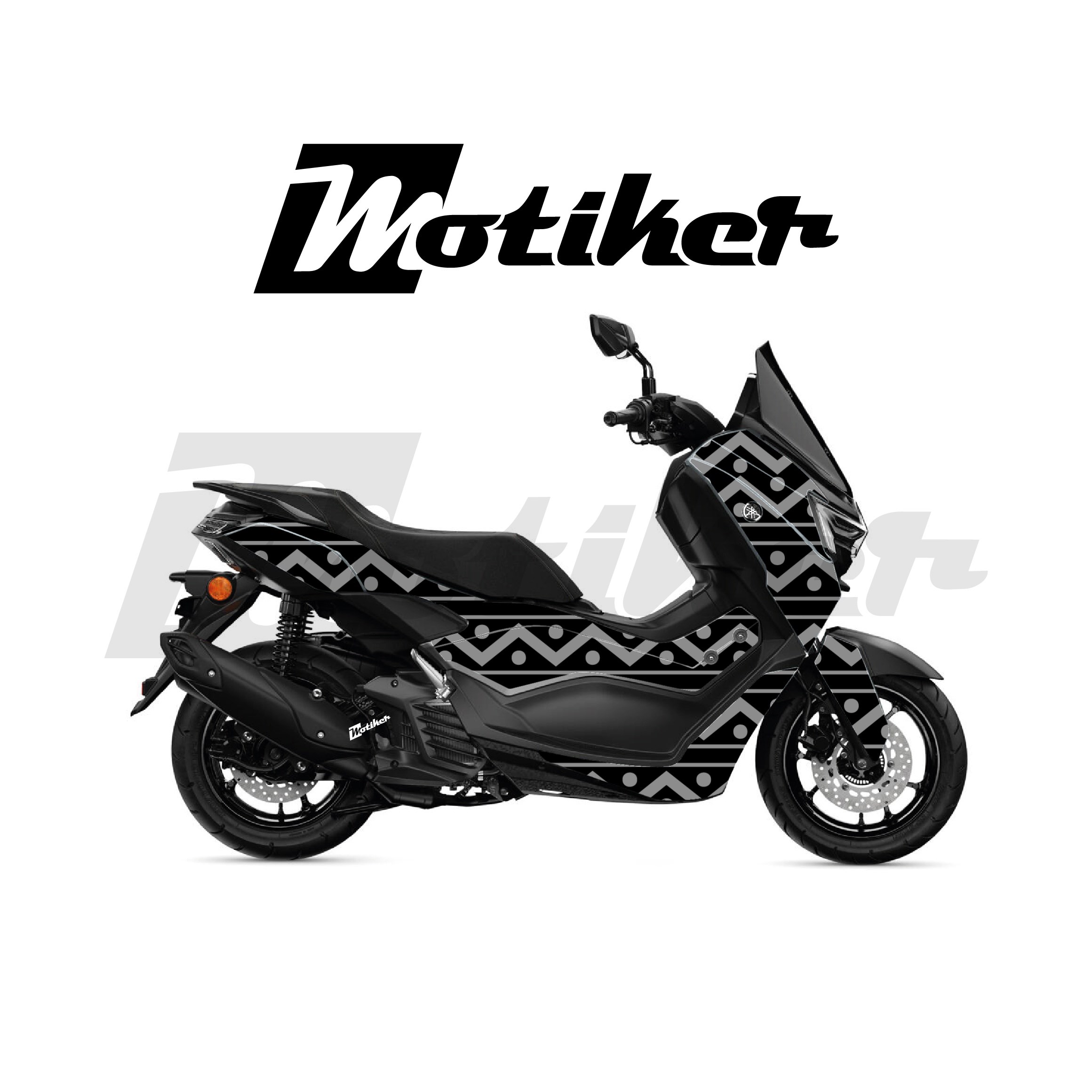 Yamaha NMAX 2025 Parçalı Kaplama Sticker Etiket Modeli Zikzak Çizgiler Desen 20 (MTK9381)