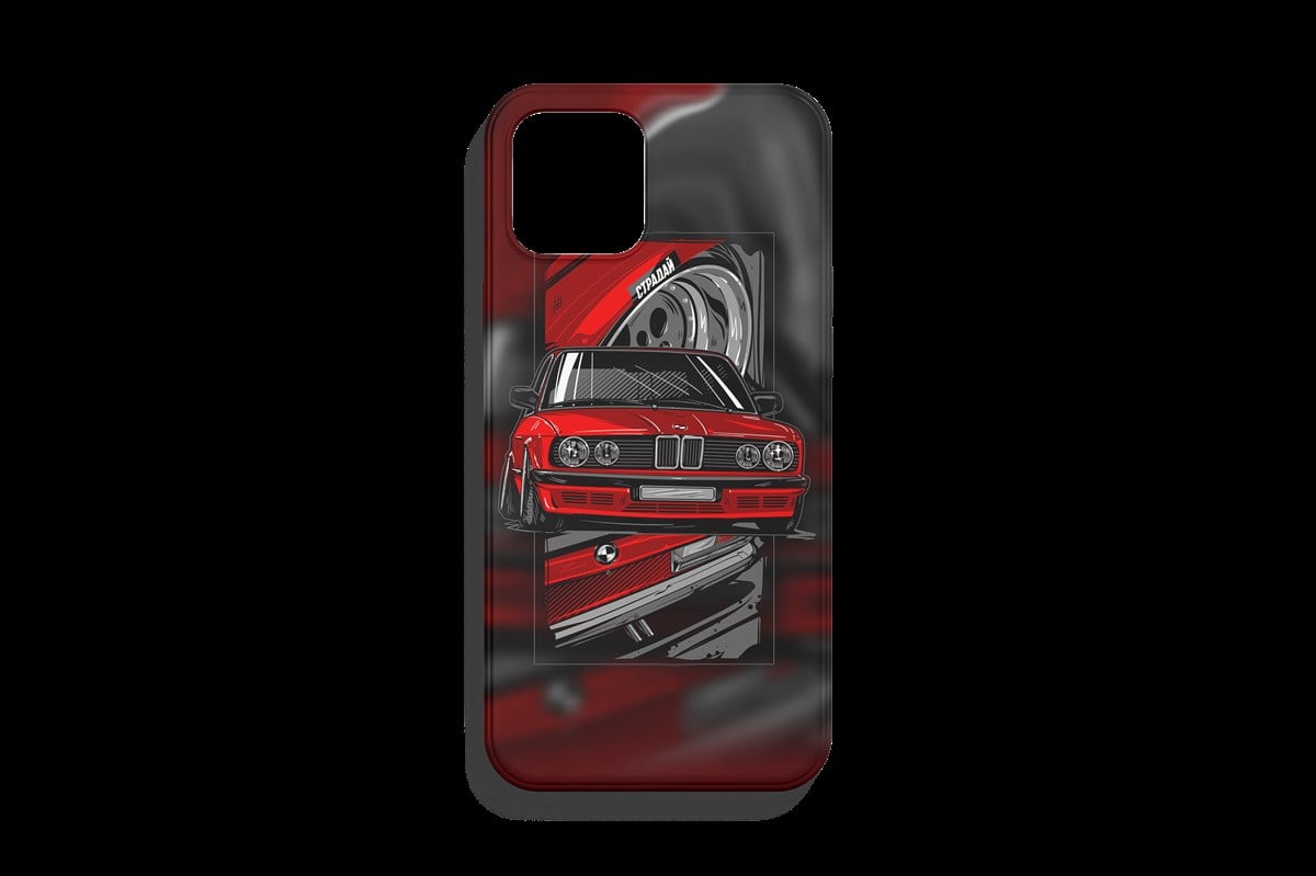 BMW M3 Kırmızı Tasarımı Telefon Kılıfı 1. Kalite Baskı