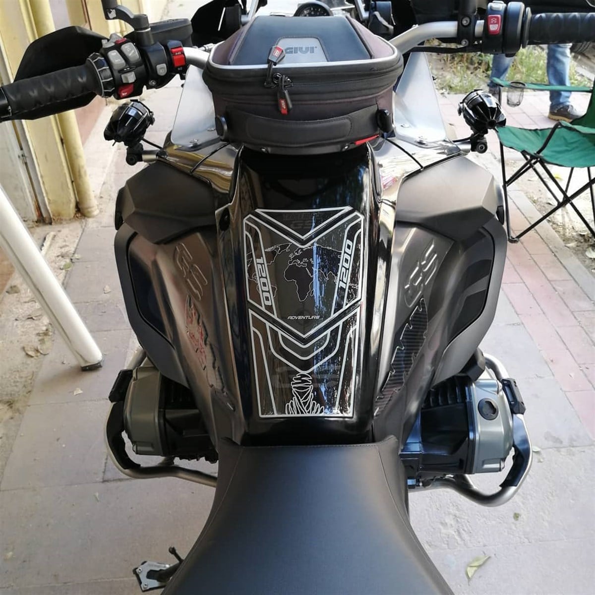BMW R1250 GS Harita Desenli Tank Pad Damla Sticker Etiket Modeli