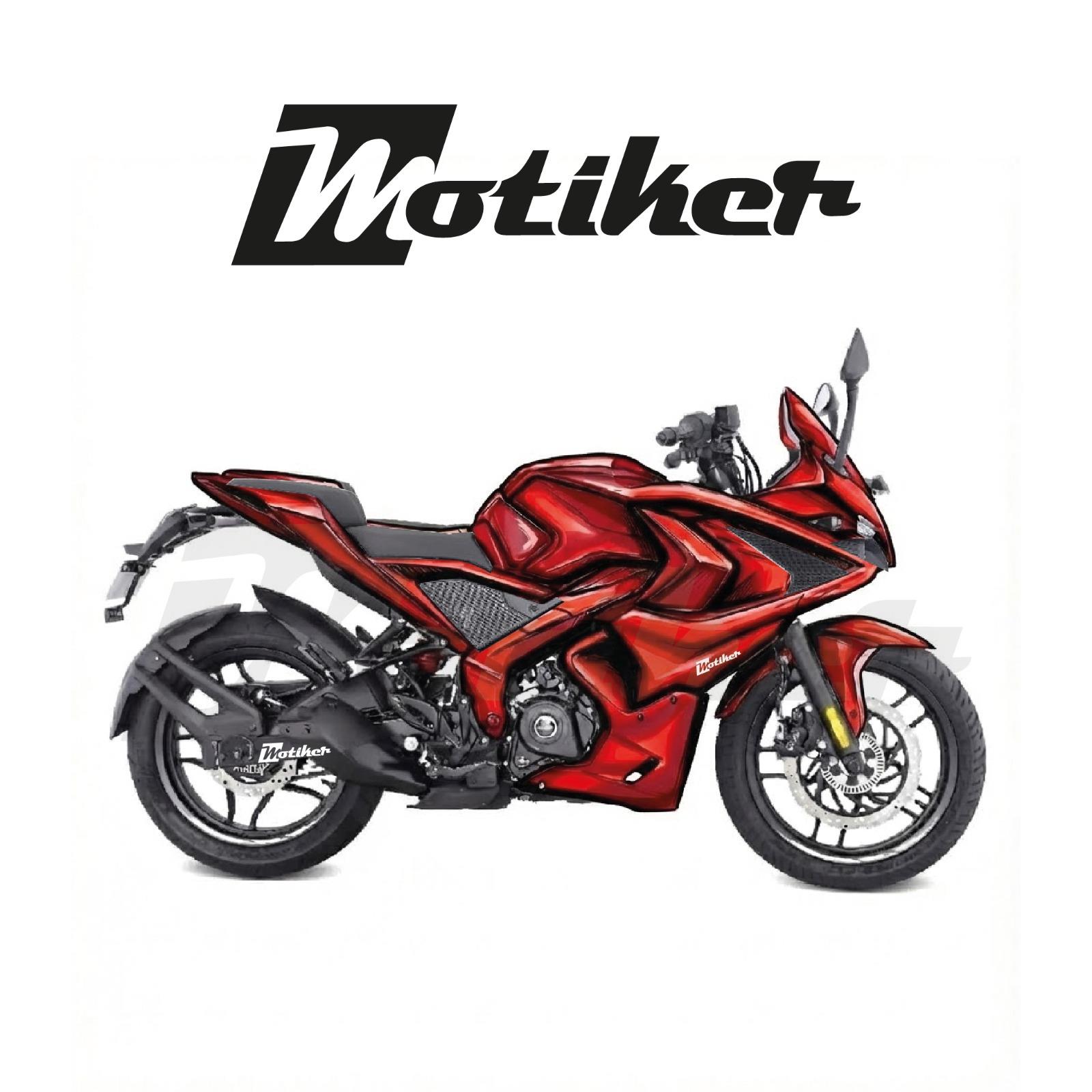Bajaj Pulsar RS200 Airbrush Kırmızı Tasarım Kaplama Sticker Etiket Modeli