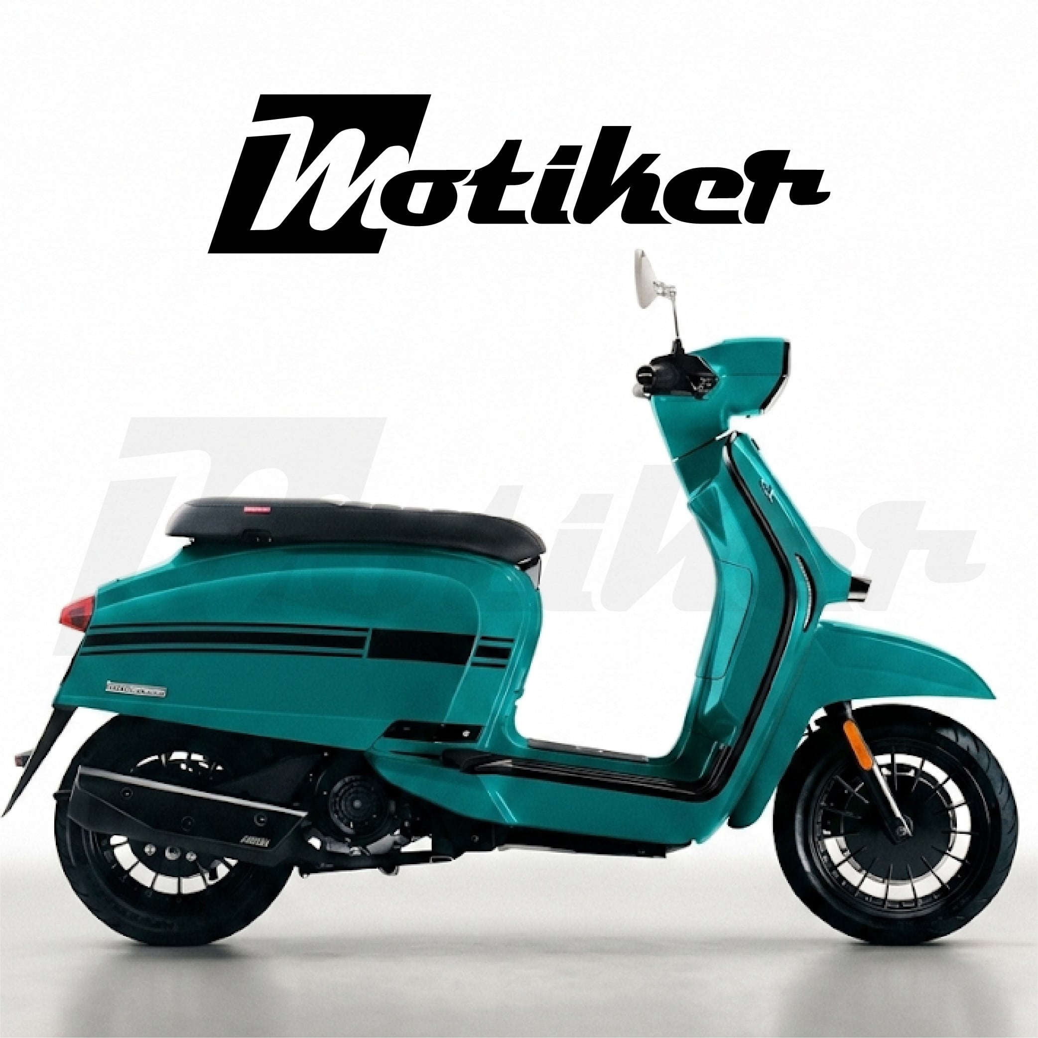 Lambretta 200 Arka Grenaj Siyah Şerit Tasarımlı Sticker Etiket Modeli