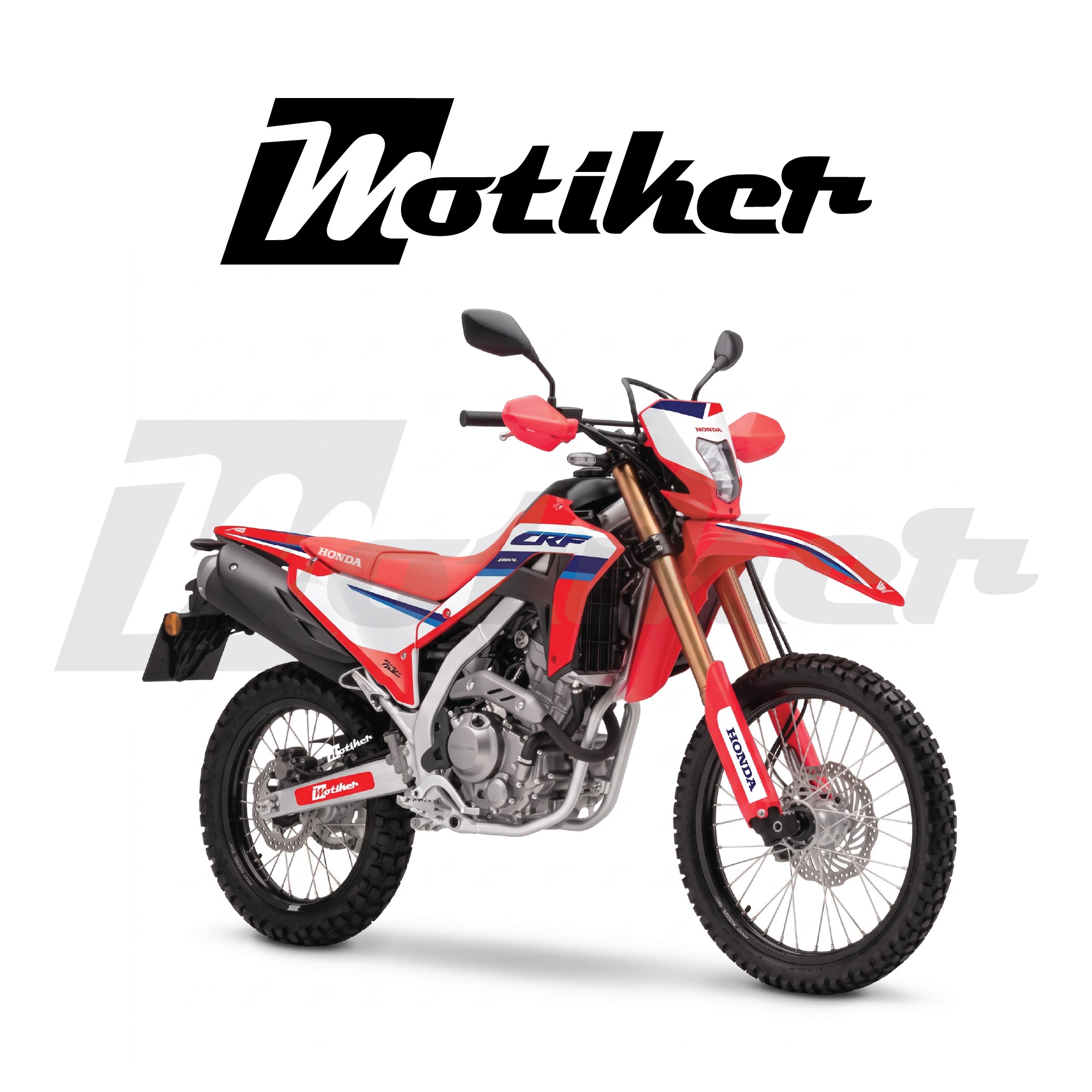 Honda CRF 250L Beyaz Lacivert Tasarım Sticker Etiket Modeli