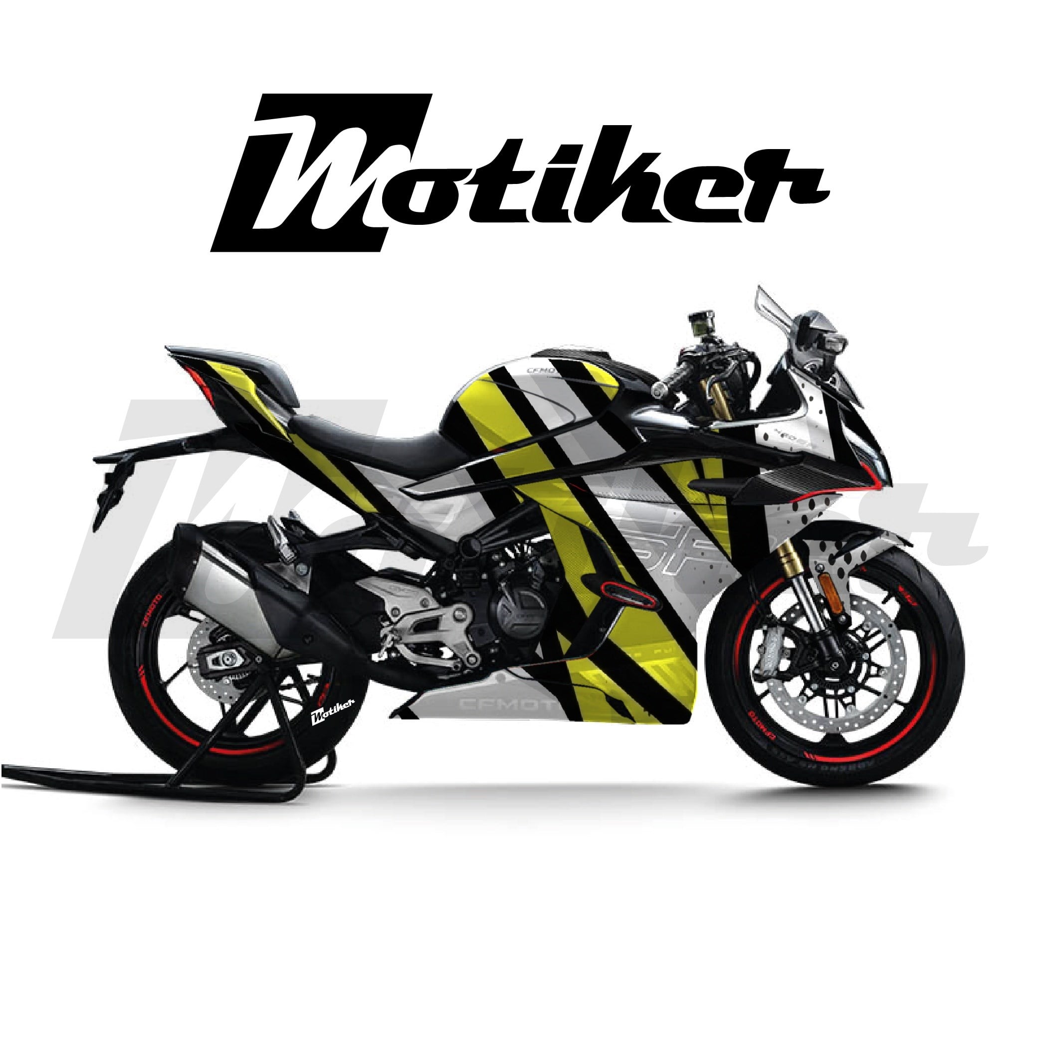 CF MOTO 450SR Parçalı Kaplama Sticker Etiket Modeli Spor Çizgiler Desen 4 (MTK9365)