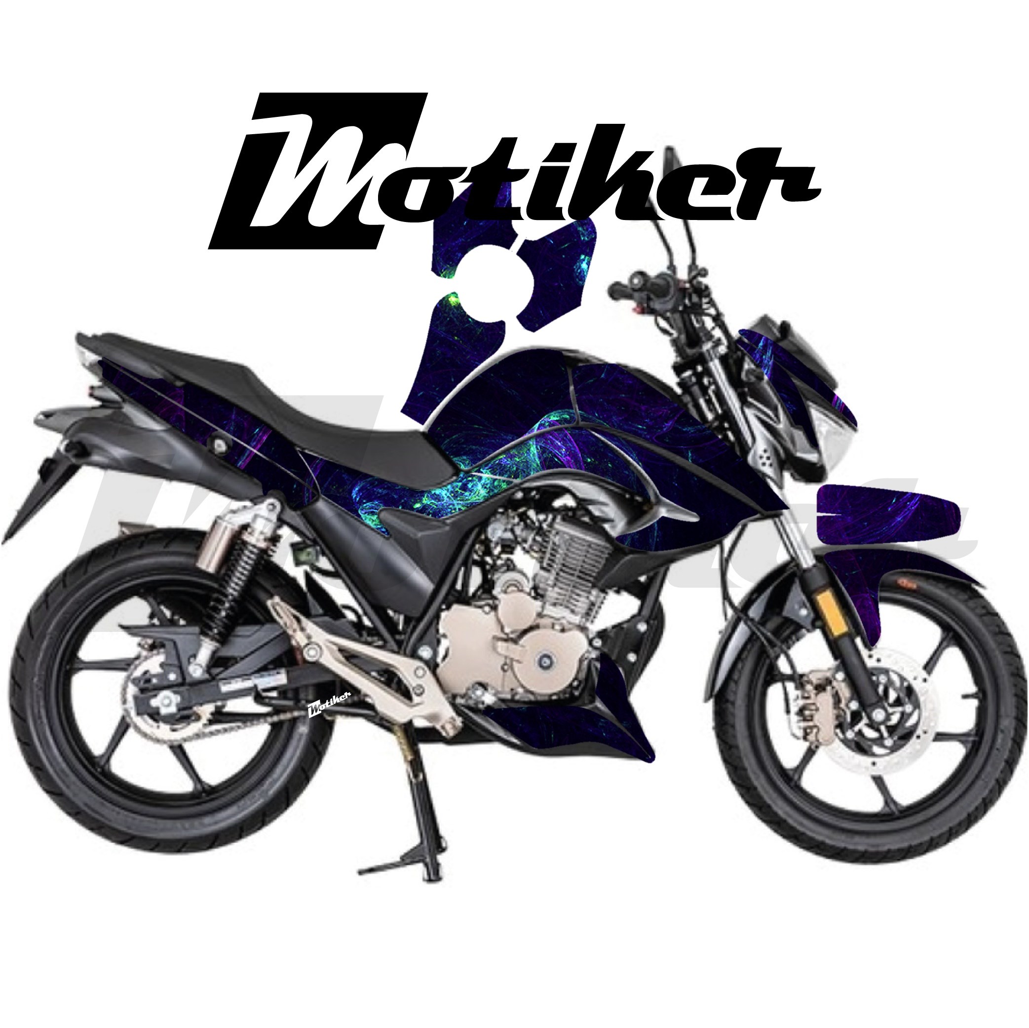 Mondial Drift L Parçalı Kaplama Sticker Etiket Modeli Kozmik Duman Desen 23 (MTK9384)