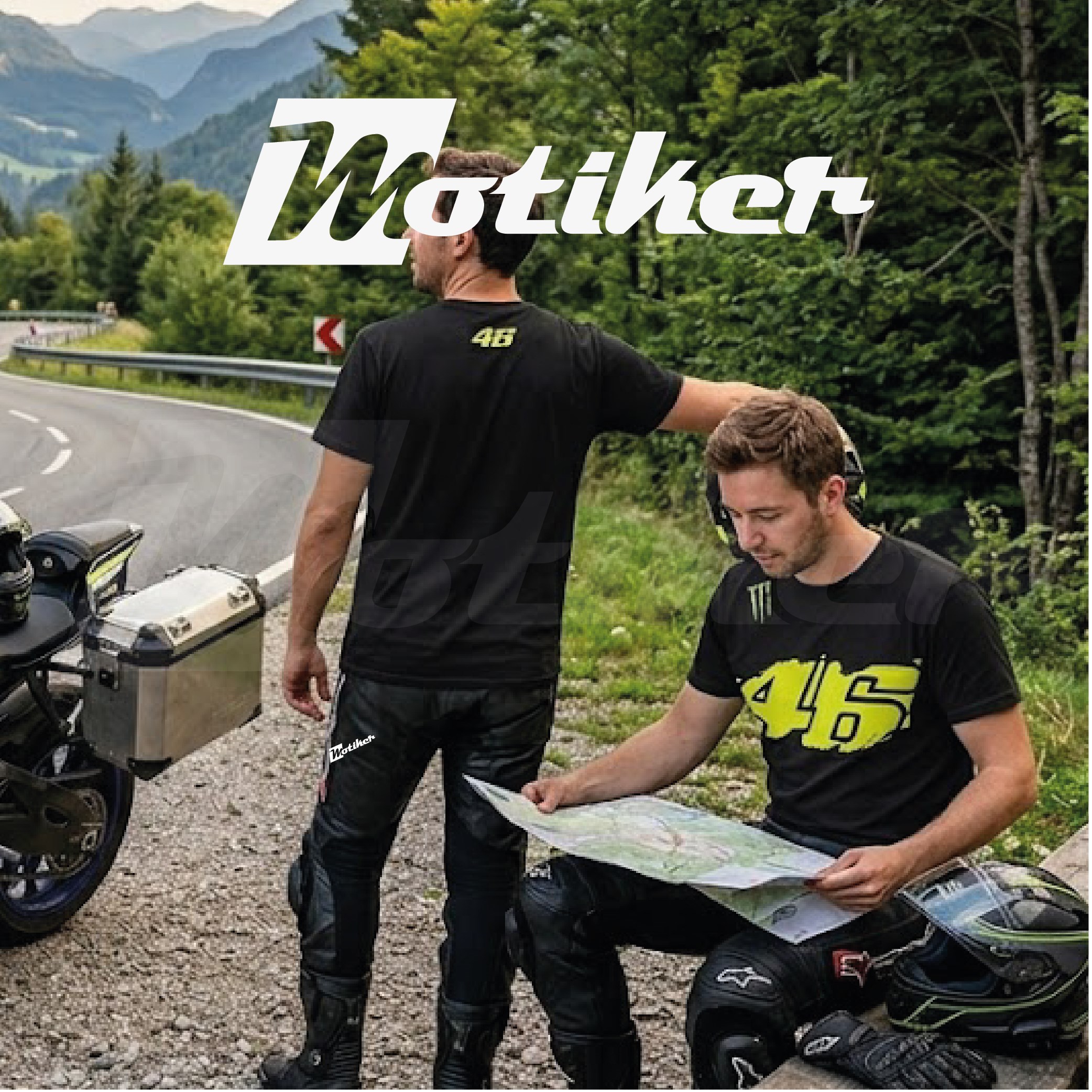 Monster VR-46 Motorcu T-Shirt Modeli Siyah