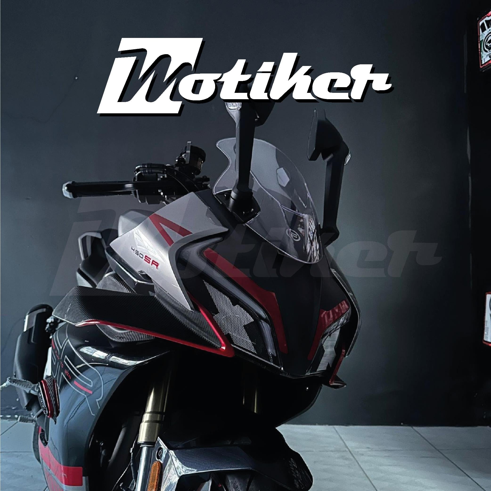 CFMOTO 450SR Ön Kafa Tek Renk Kırmızı Sticker Etiket Modeli