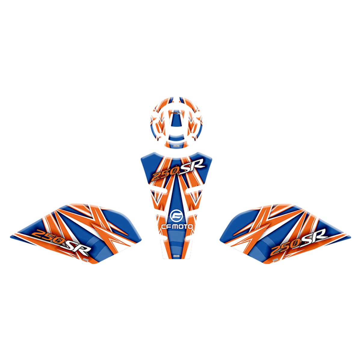 CF MOTO 250 SR Turuncu Mavi  Tank Pad Damla Sticker Modeli Takım 