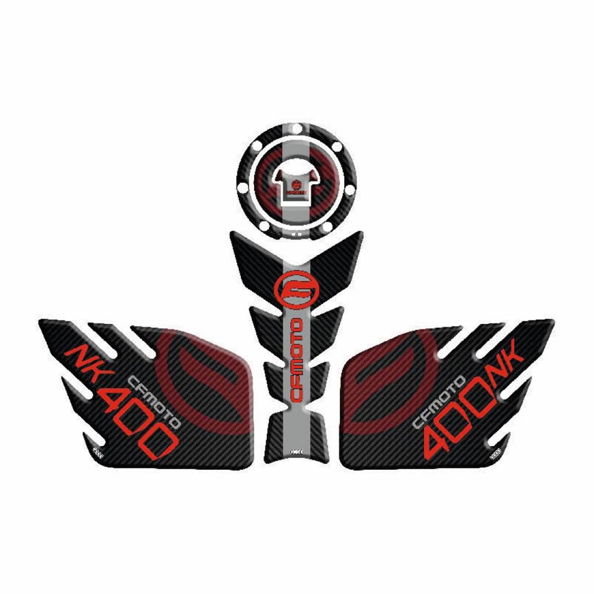 CF MOTO 400 NK 2017 - 2022 UYUMLU Tank Pad SET Kırmızı