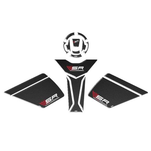 CF MOTO 450 SR 2023 UYUMLU TANKPAD SET FULL KARBON KIRMIZI DETAY