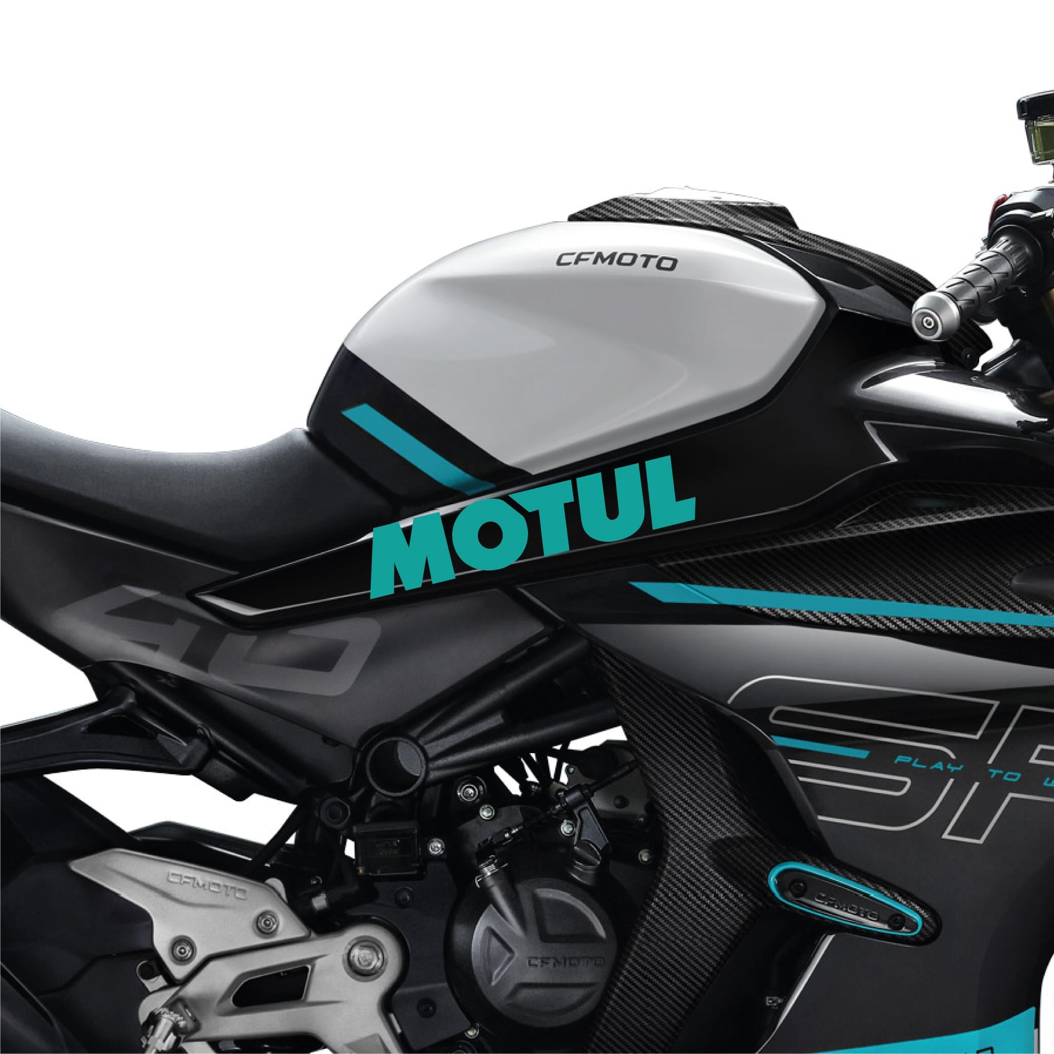 450SRCF MOTO 450SR Motul Orta Şase Tasarım Motosiklet Sticker Etiket Modeli Turkuaz