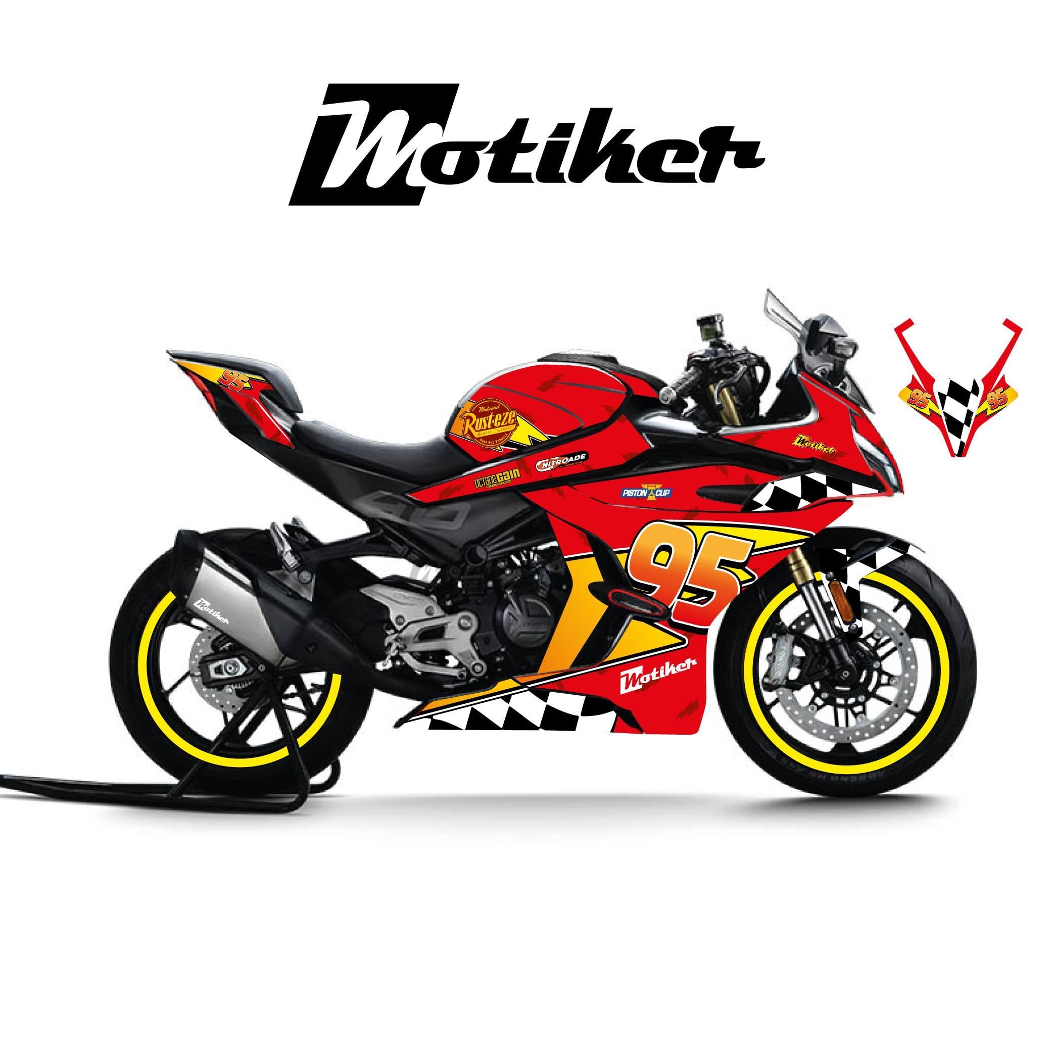450SRCF Moto 450SR Şimşek Mc Queen Parçalı Sticker Etiket Kaplama Modeli