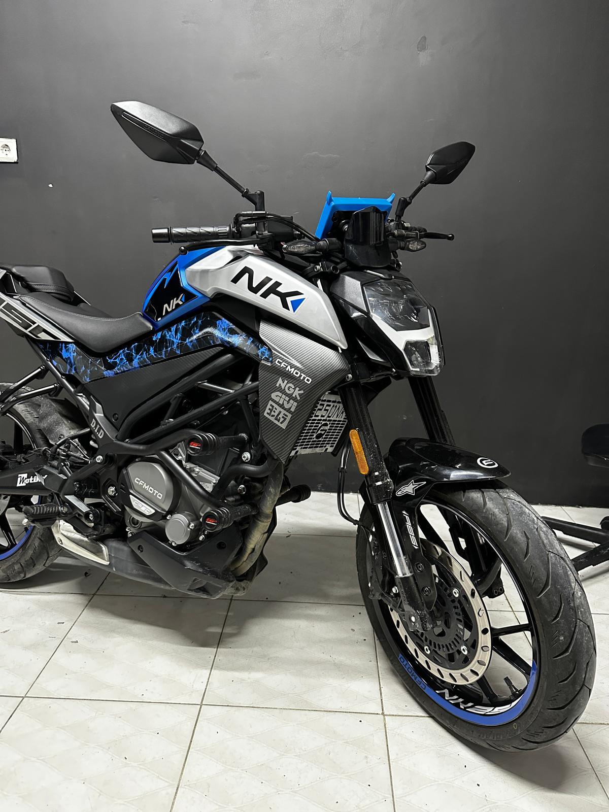 250 NKCF MOTO NK 250 Duman Orta Sticker Etiket Modeli Mavi