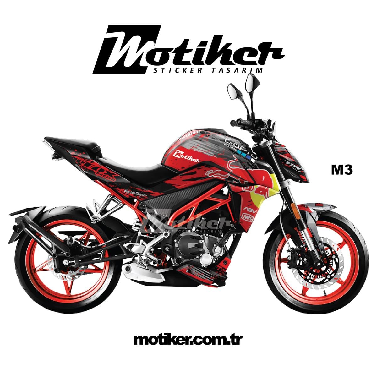 CF MOTO NK 250 - Road Bull Desen Parça Takım Sticker Modeli