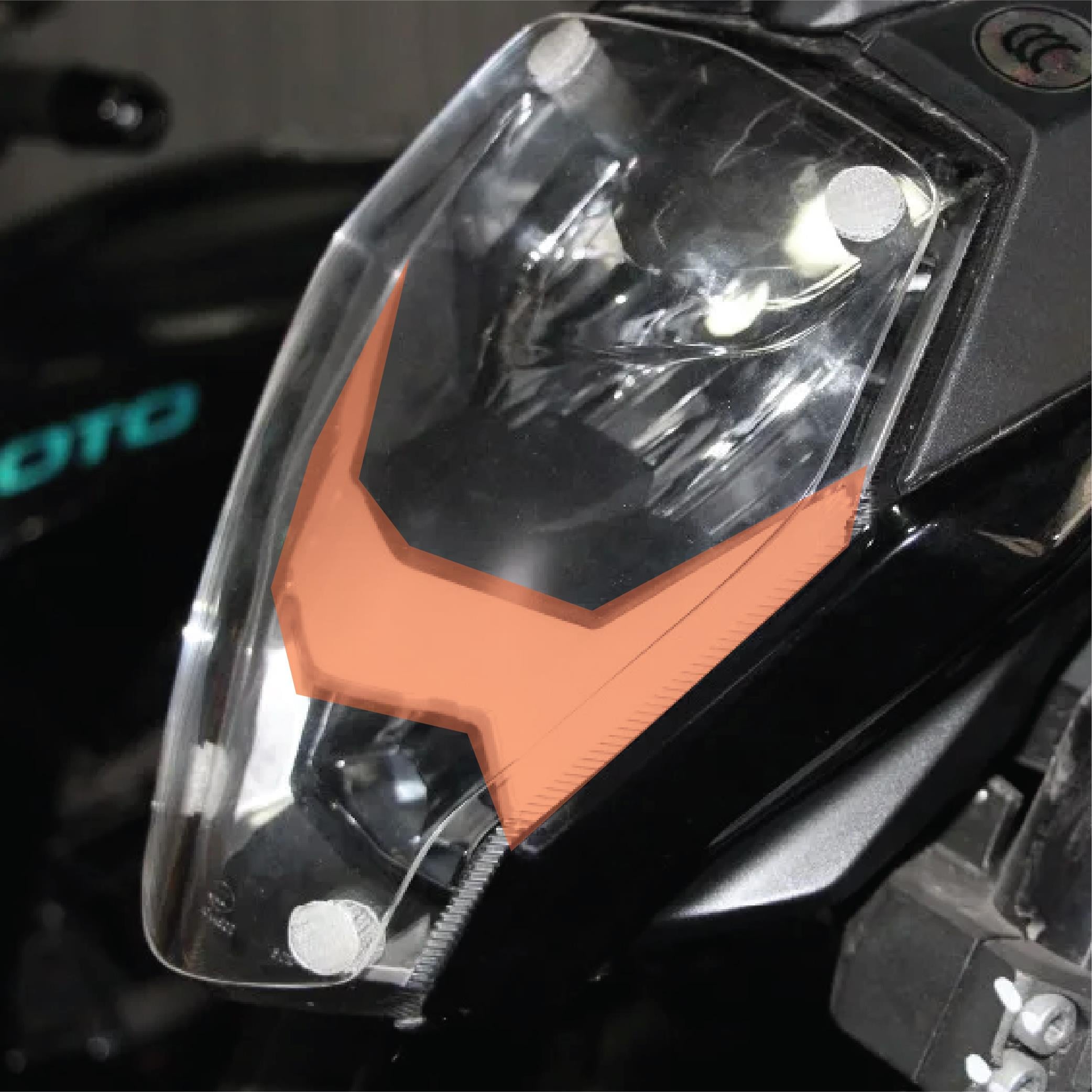 250 NKCF MOTO NK250 2018-2024 Ön Far Led Üstü Yarı Şeffaf Etiket Modeli Turuncu