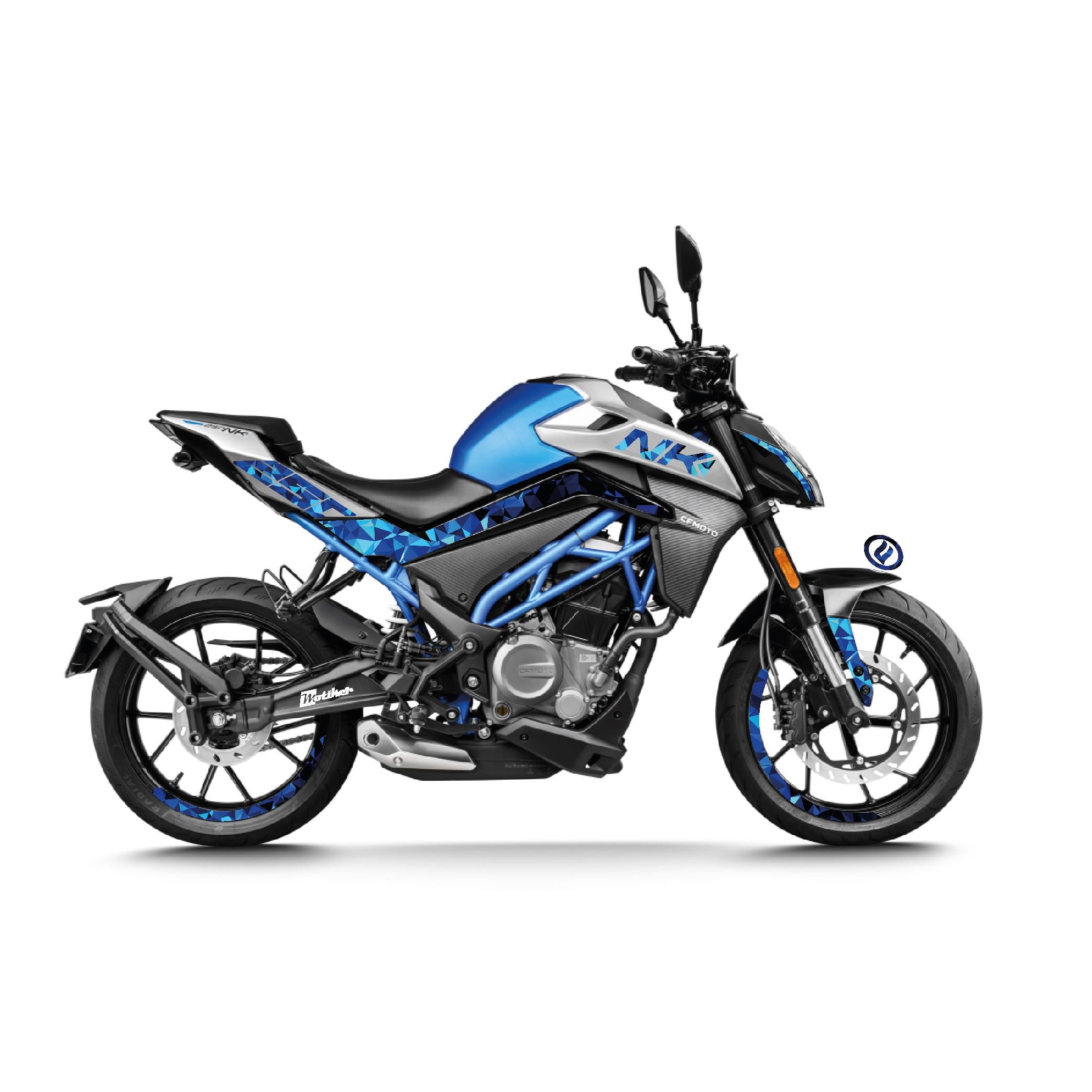250 NKCF MOTO NK250 Blue Triangle Tam Takım Model Sticker Modeli 