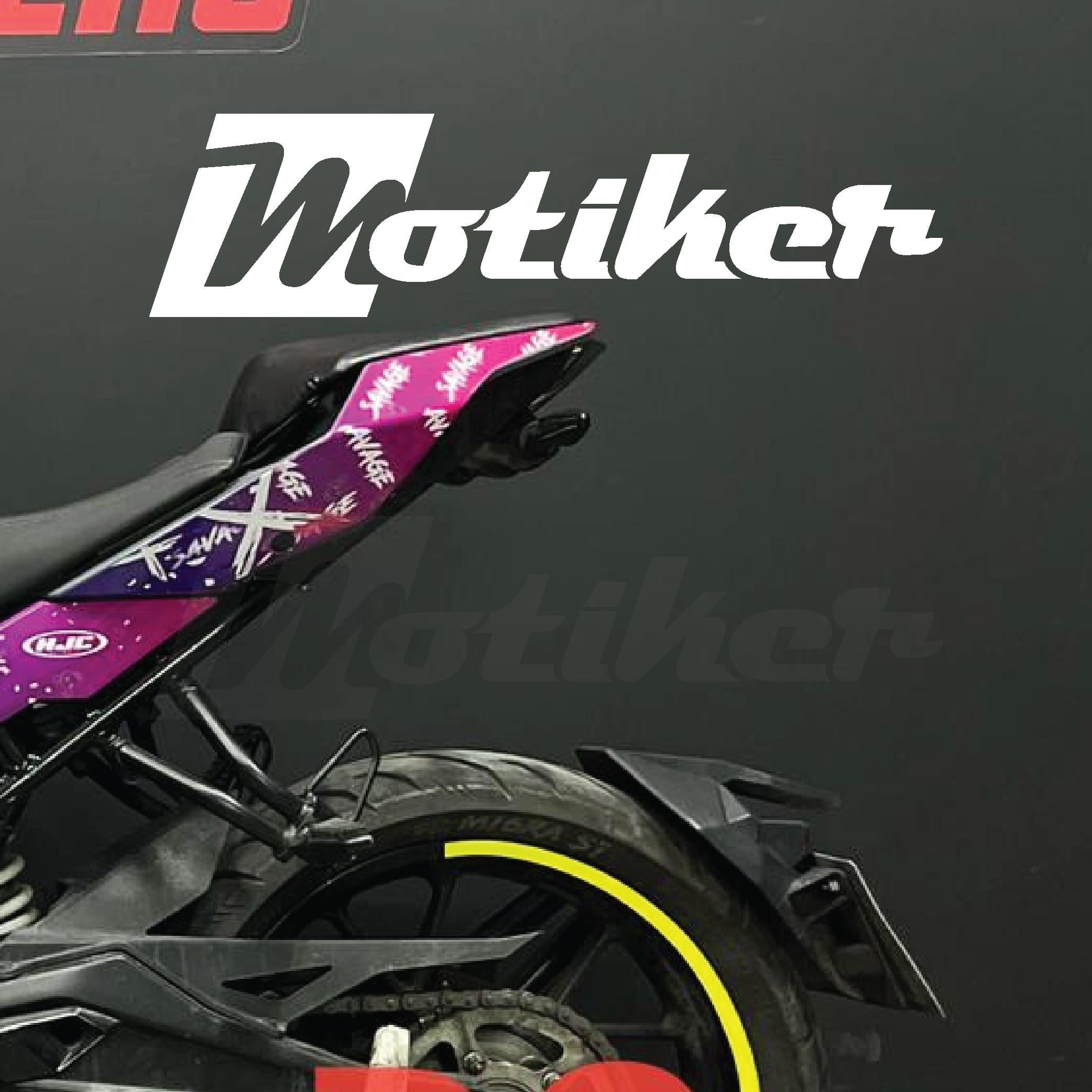 250 NKCF MOTO NK250 Savage HJC Pembe Mavi Parçalı Kaplama Sticker Etiket Modeli  2023 2.Kasa Uyumlu 