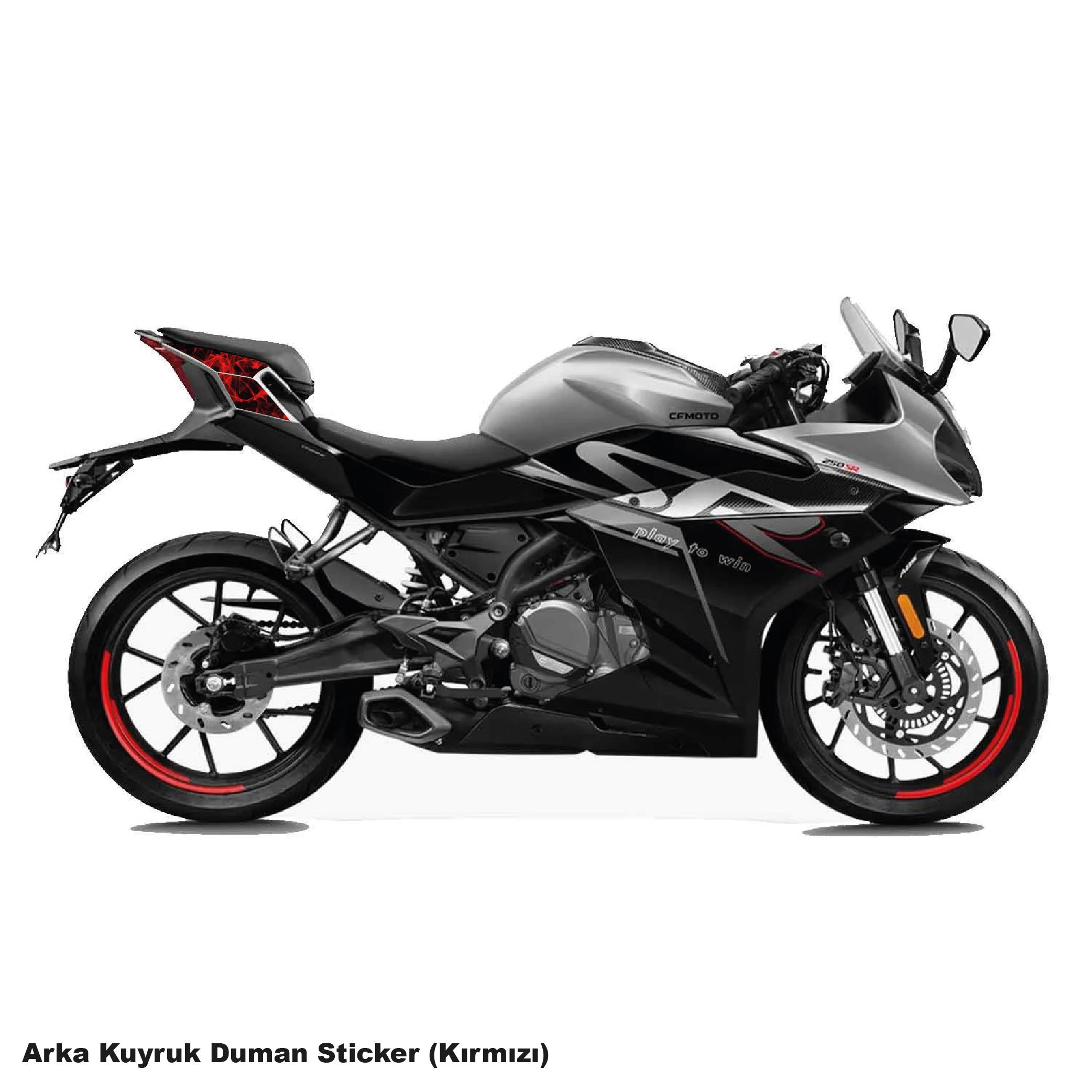 250SRCFMOTO 250SR ARKA KUYRUK KIRMIZI DUMAN PARÇALI KAPLAMA STICKER ETİKET MODELİ