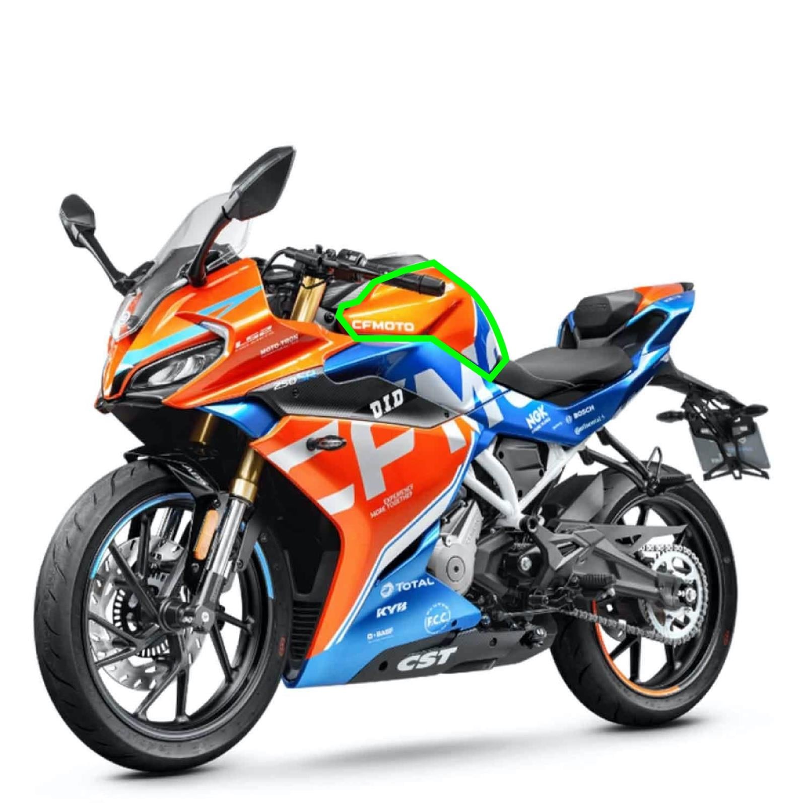 250SRCFMOTO 250SR Depo Sol Sticker Orijinal Tasarım Motosiklet Sticker Etiket Modeli 