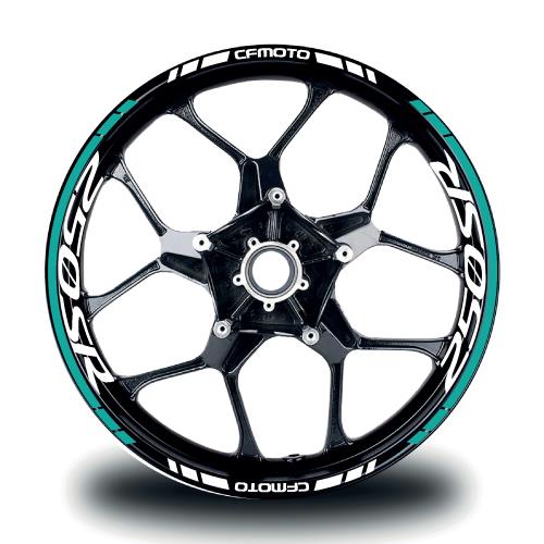 CFMOTO 250SR Jant Sticker İç & Dış Takım Etiket Modeli Turkuaz - Beyaz