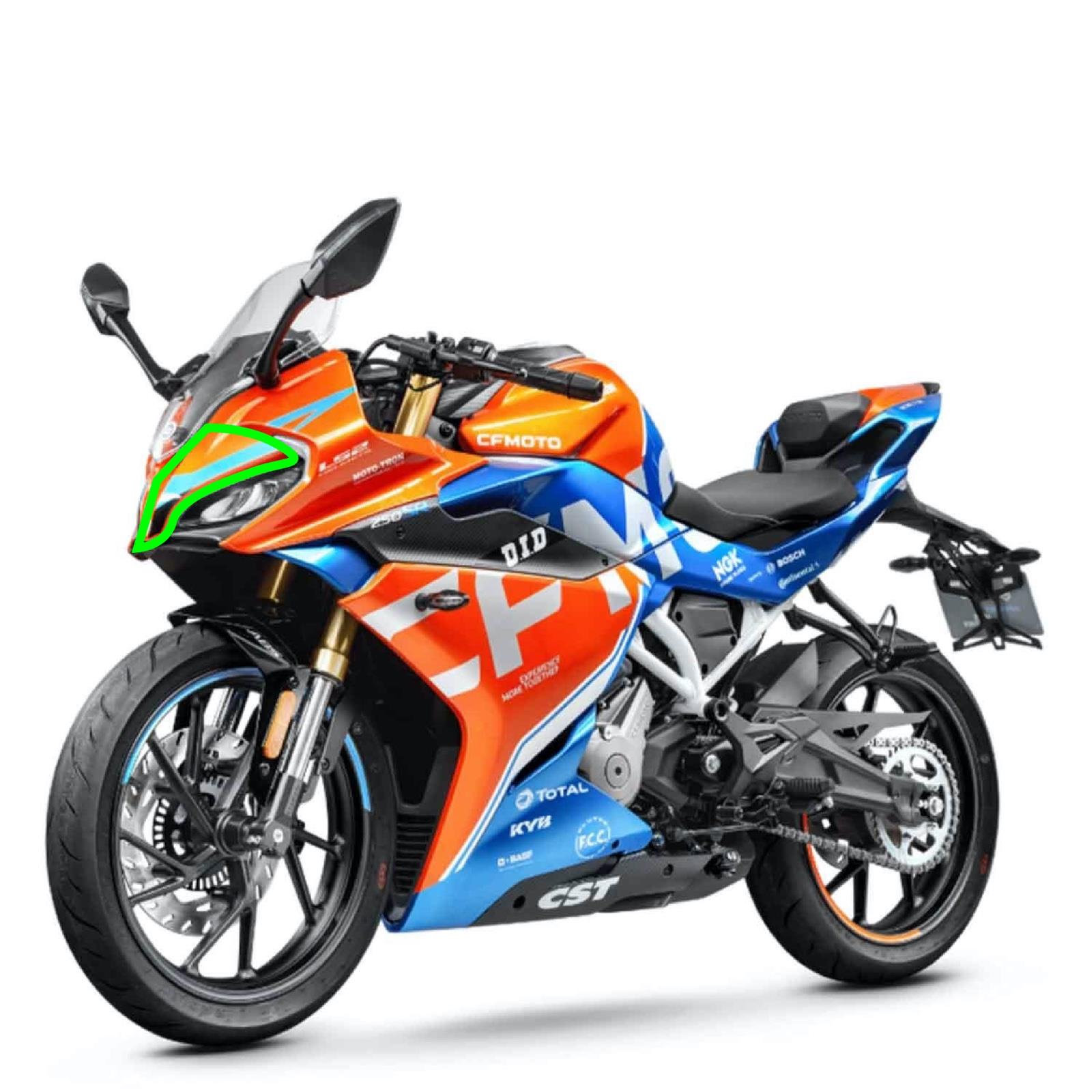 250SRCFMOTO 250SR Ön Kafa Sol Sticker Orijinal Tasarım Motosiklet Sticker Etiket Modeli 