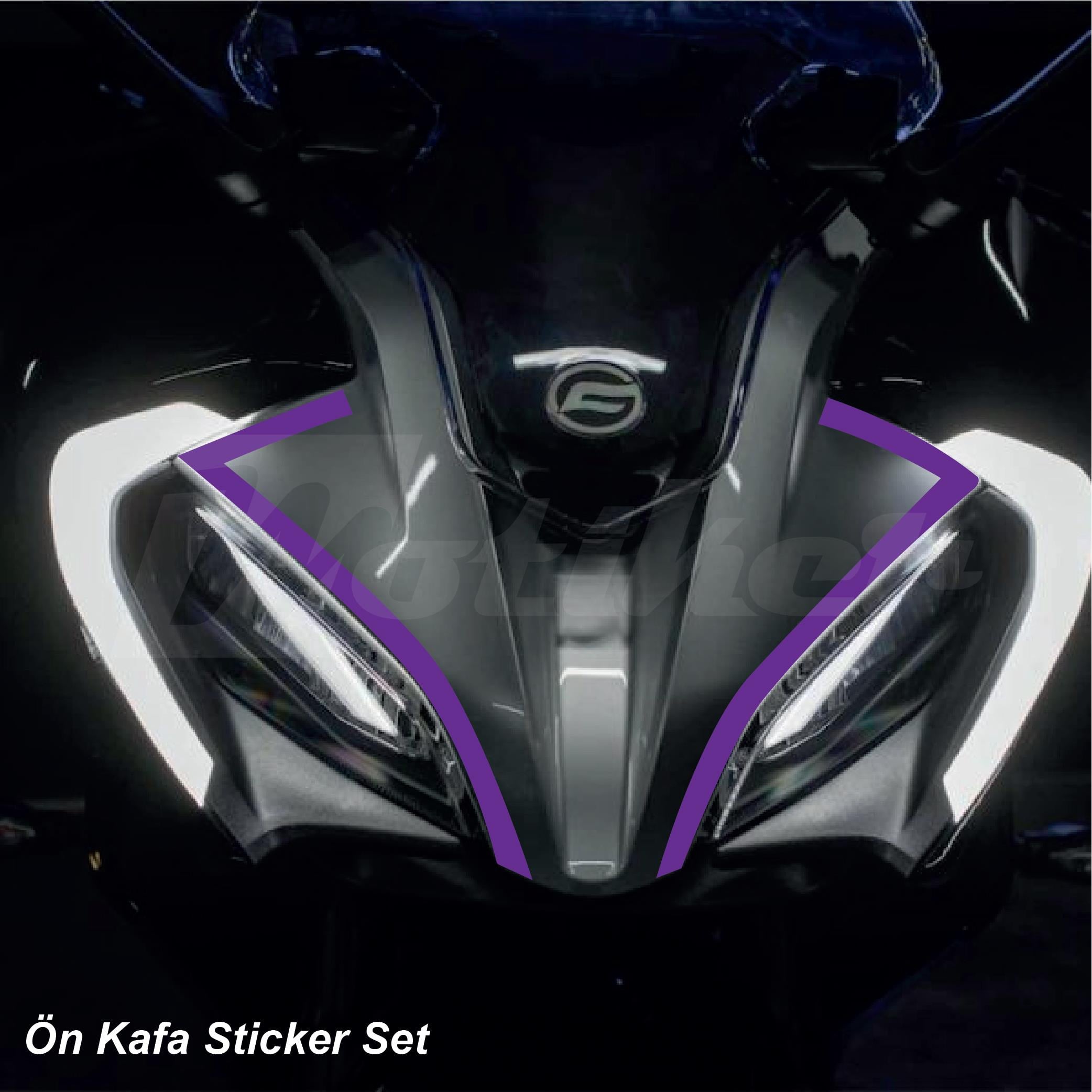 250SRCFMOTO 250SR Ön Kafa Sticker Etiket Modeli Mor