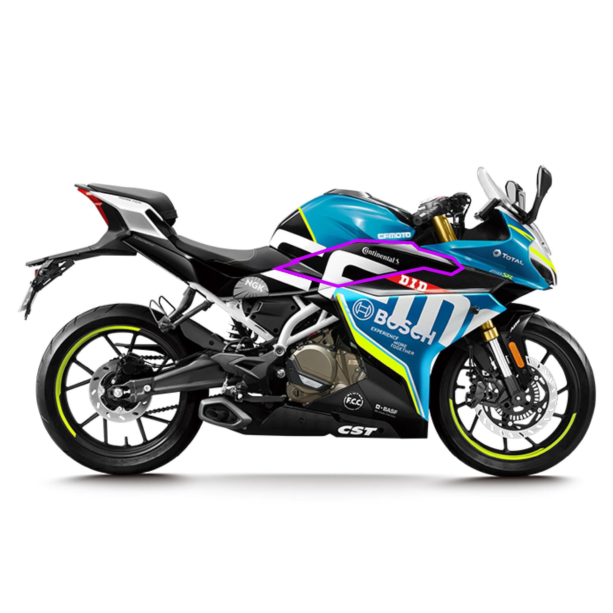 CFMOTO 250SR Orijinal Sağ Depo Yan Motosiklet Sticker Etiket Modeli