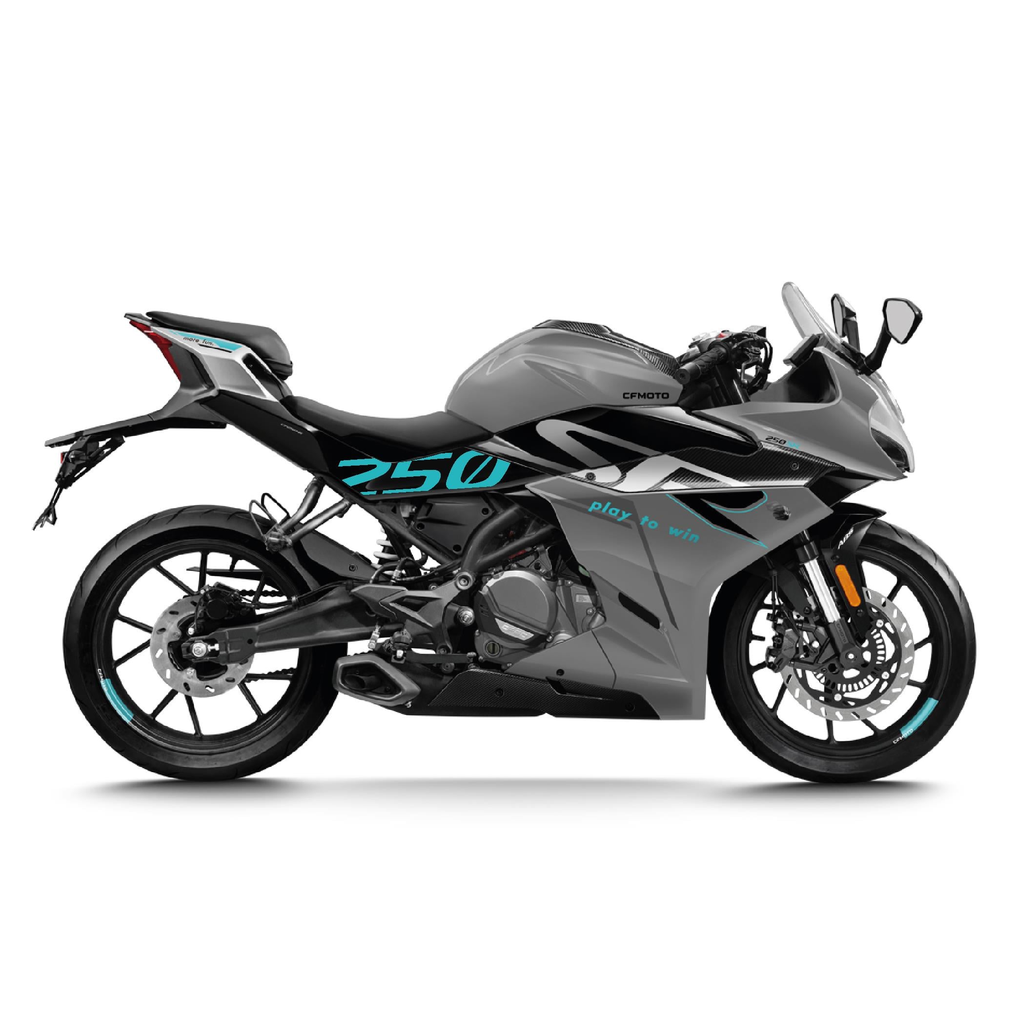 250SRCFMOTO 250SR Orta Şase 250 Yazı Sticker Etiket Modeli Turkuaz
