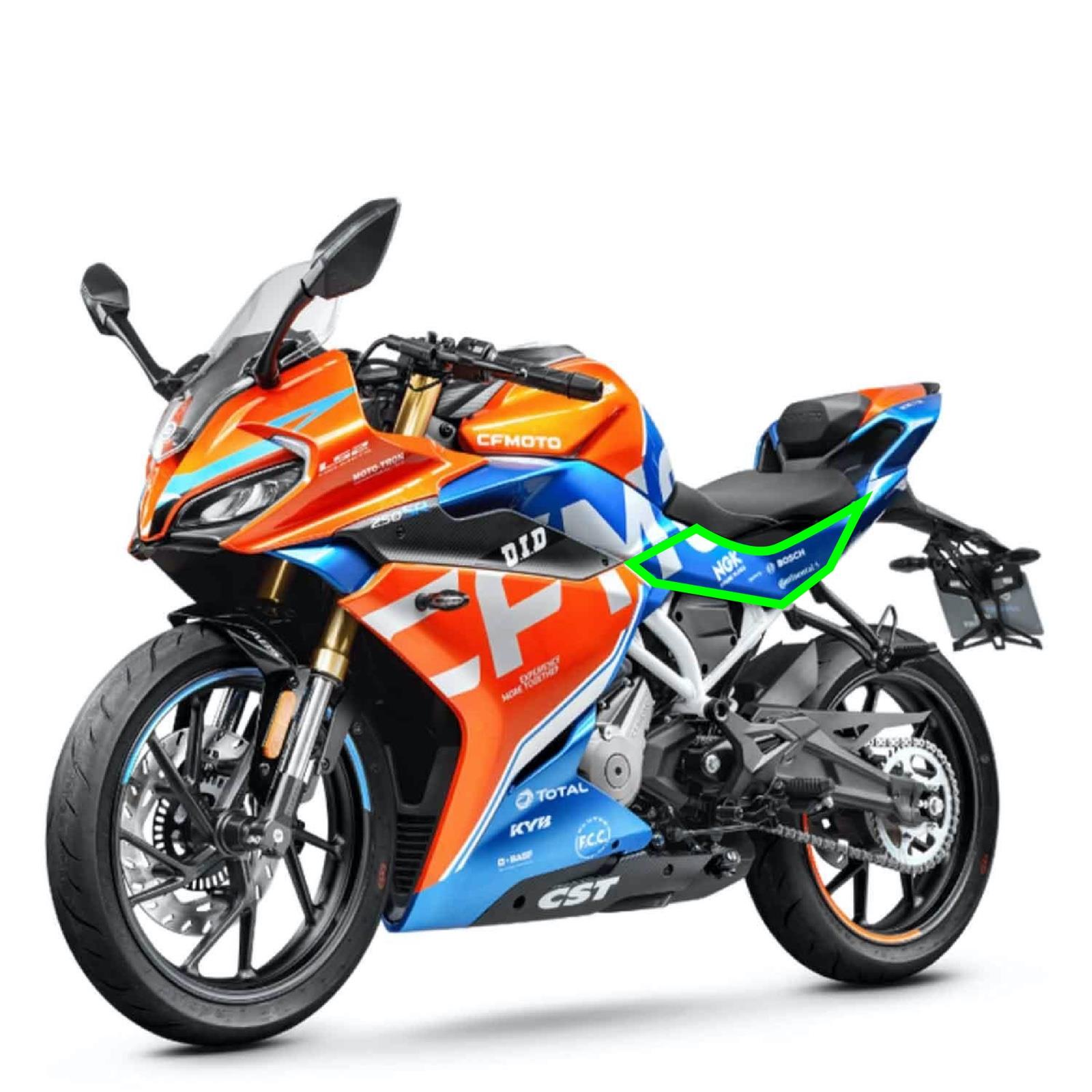 250SRCFMOTO 250SR Orta Şase Sol Sticker Orijinal Tasarım Motosiklet Sticker Etiket Modeli 
