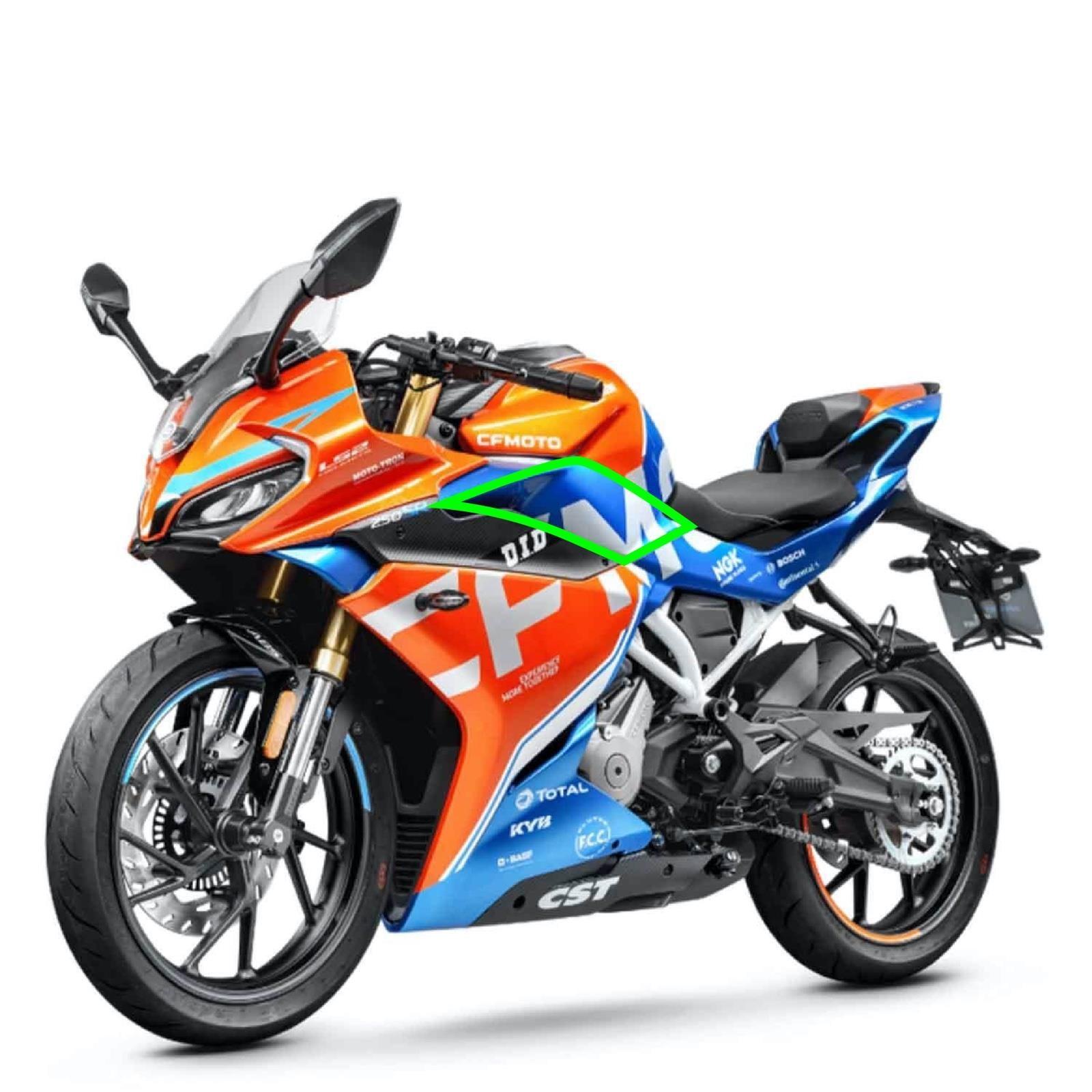 250SRCFMOTO 250SR Sol Depo Altı Sticker Orijinal Tasarım Motosiklet Sticker Etiket Modeli