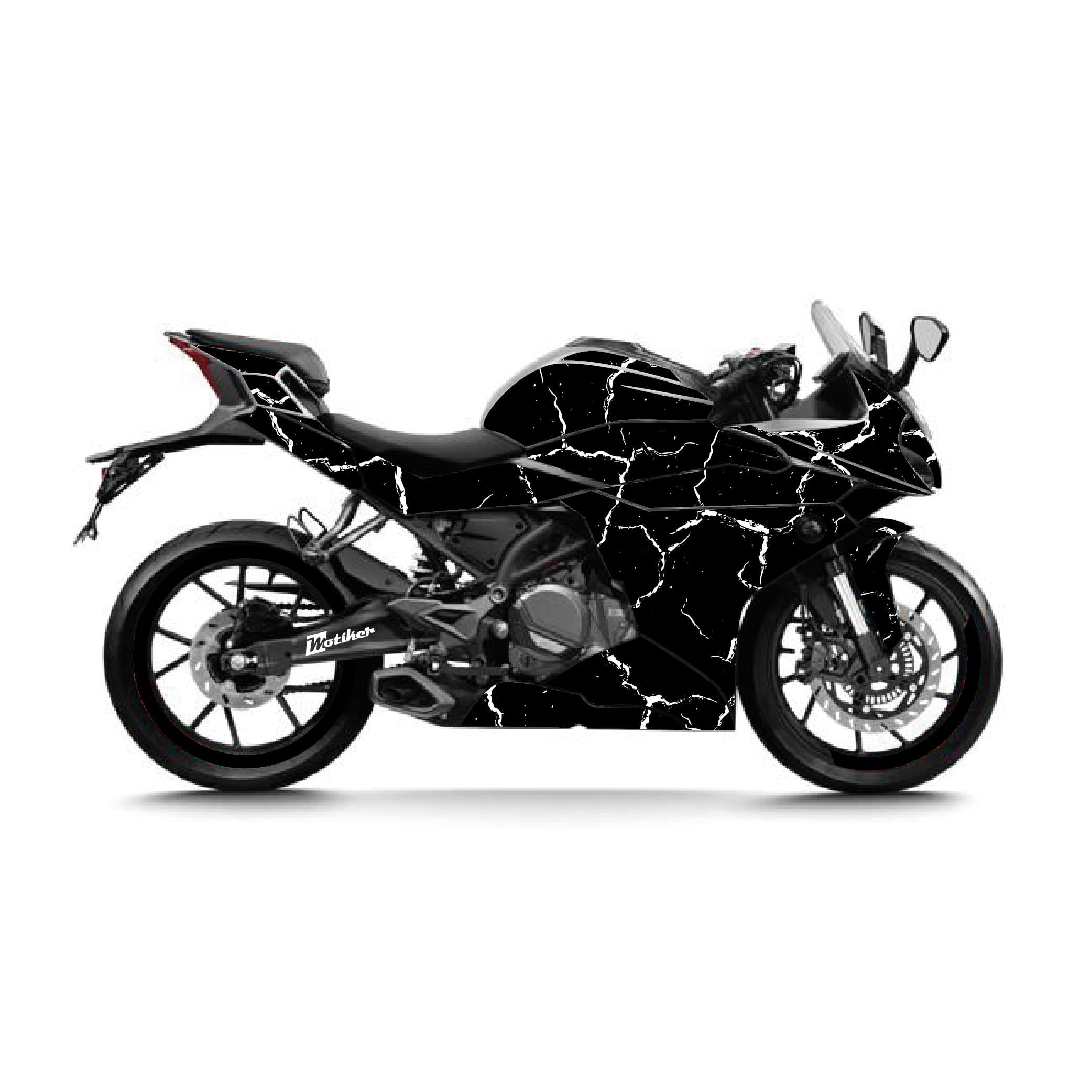 250SRCFMOTO 250SR Sticker 2020-2024 Şimşek Desen Kaplama Sticker Etiket Modeli Beyaz