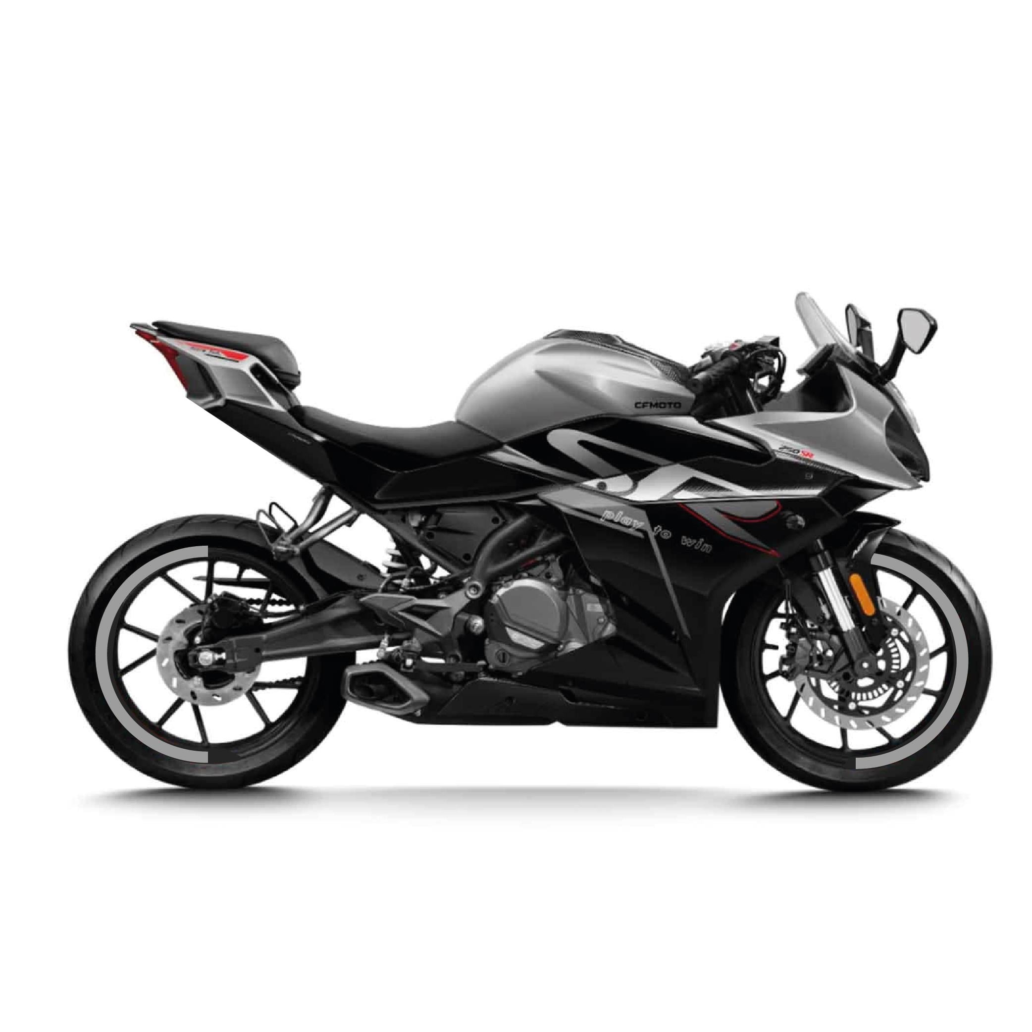 250SRCFMOTO 250SR Yarım Jant Kaplama Sticker Etiket Modeli Metalik Gri 