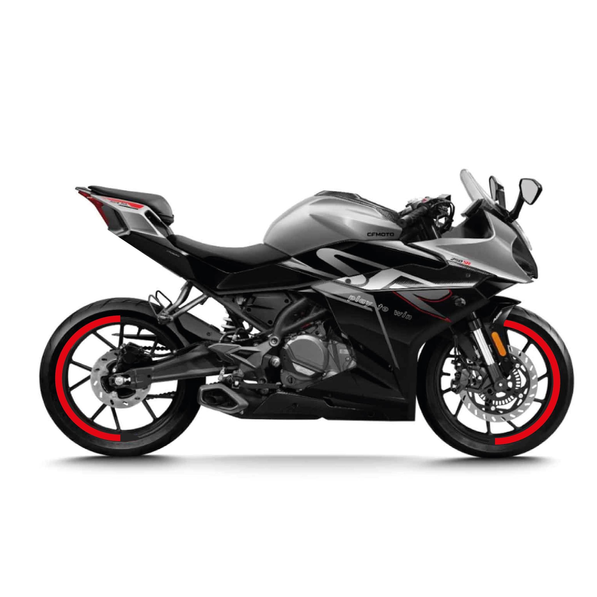 250SRCFMOTO 250SR Yarım Jant Kaplama Sticker Etiket Modeli Kırmızı