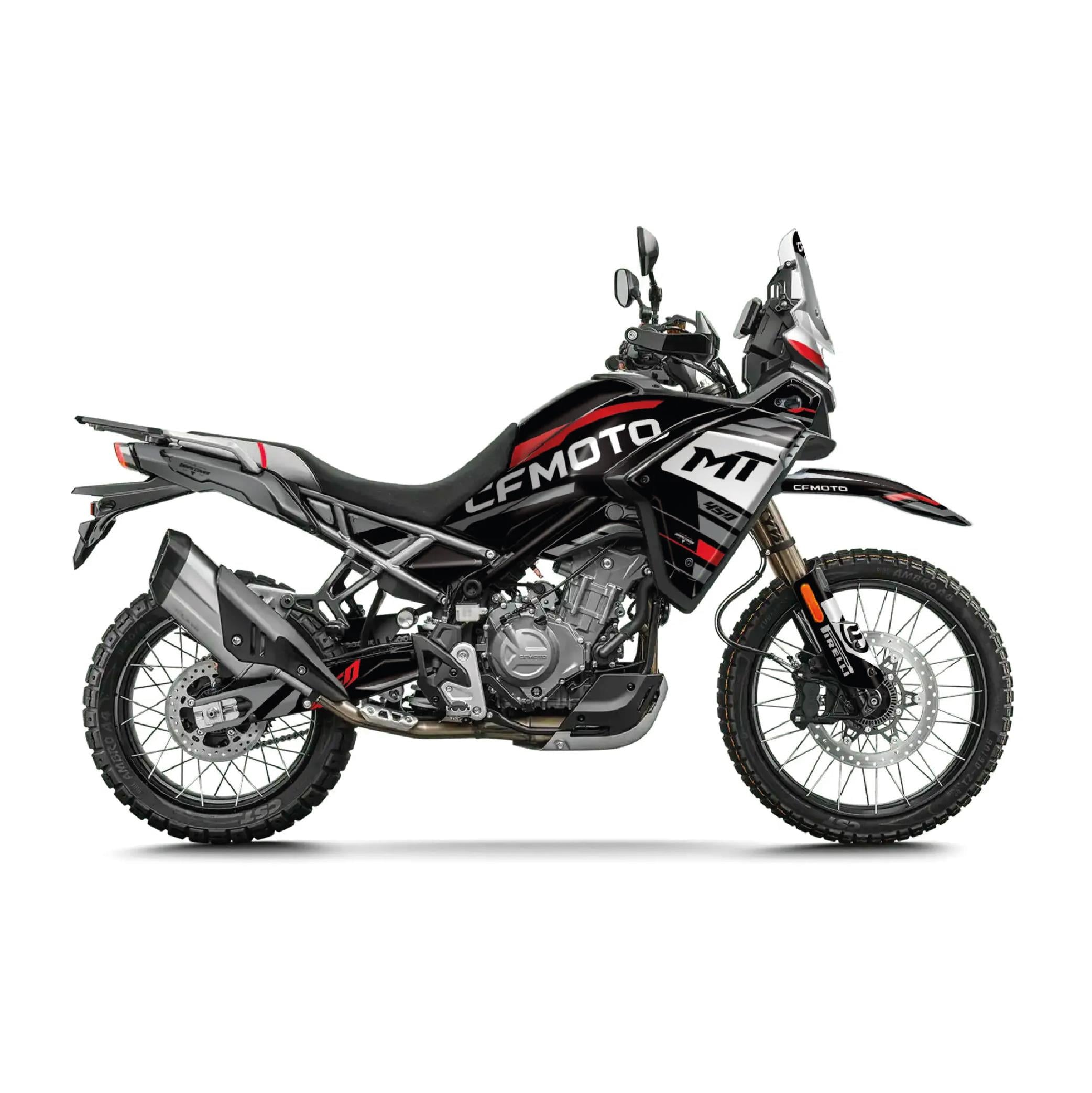 450 MTCFMOTO 450MT Elegance Tasarım Motosiklet Kaplama Sticker Etiket Modeli Kırmızı Siyah Beyaz