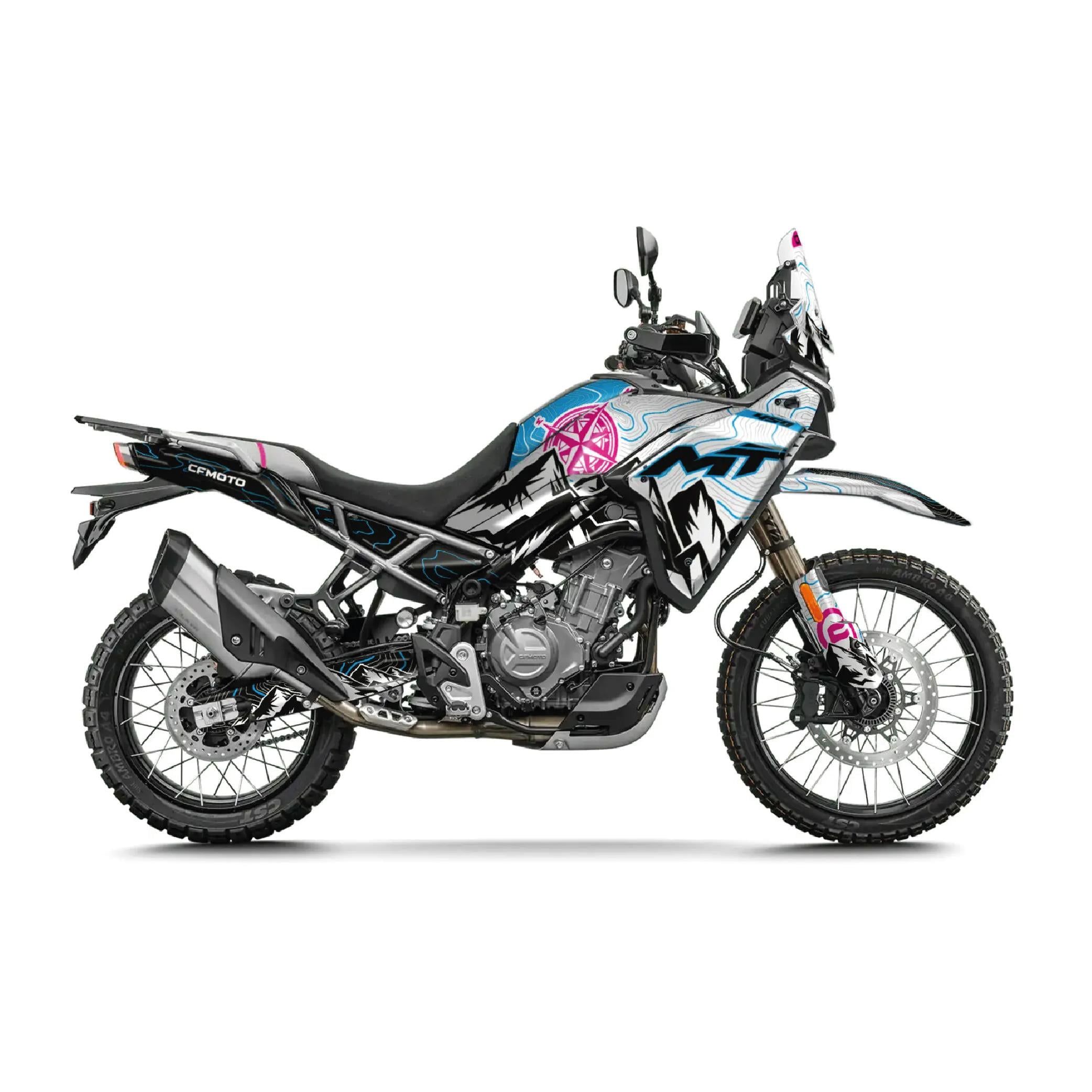 450 MTCFMOTO 450MT Navigation Tasarım Motosiklet Kaplama Sticker Etiket Modeli Turkuaz Pembe Siyah Beyaz