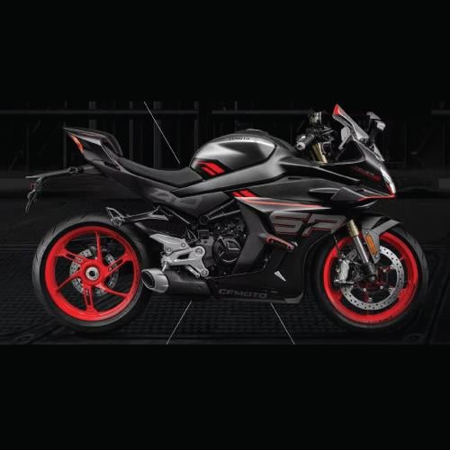 CFMOTO 450SR 2024 Orijinal Tasarım Motosiklet Sticker Etiket Modeli Siyah Kırmızı 